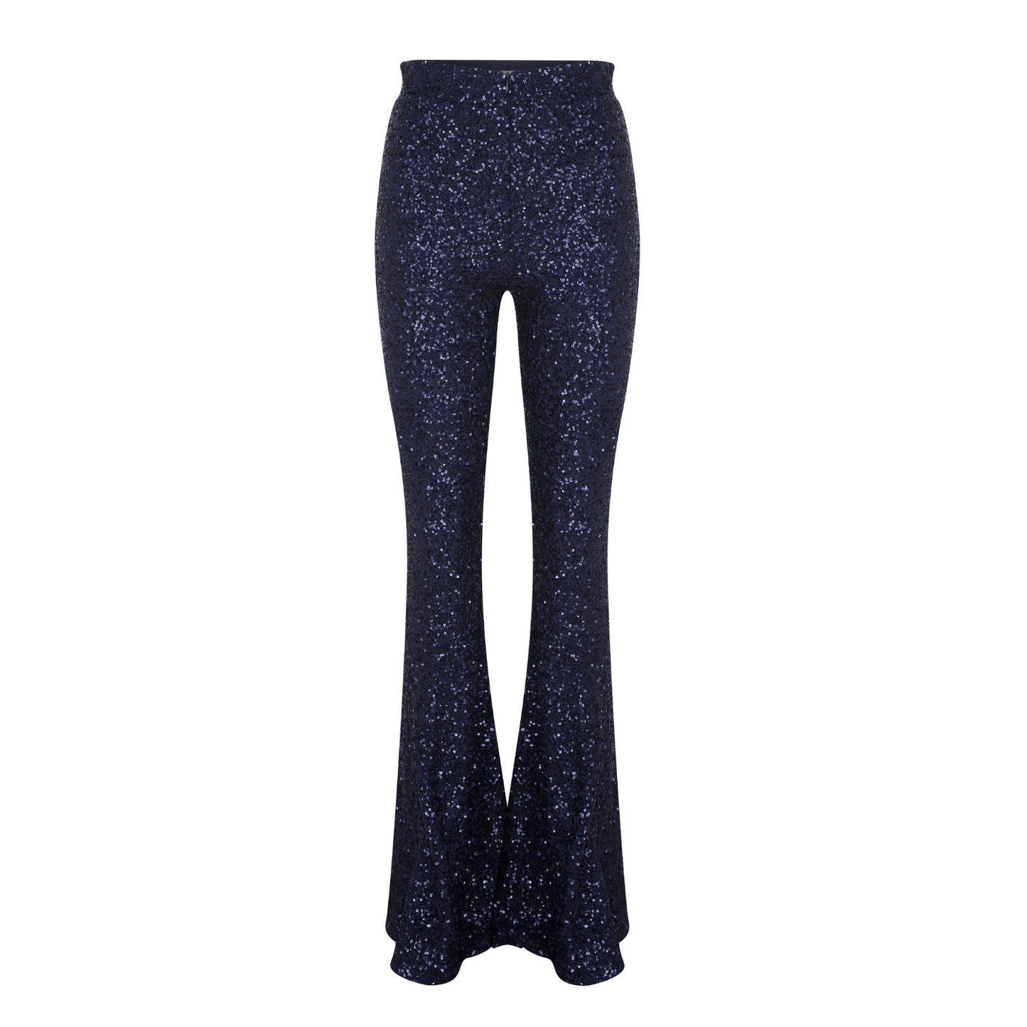 Maisy Sequin Flared Trousers in Midnight Blue Pants Nazli Ceren