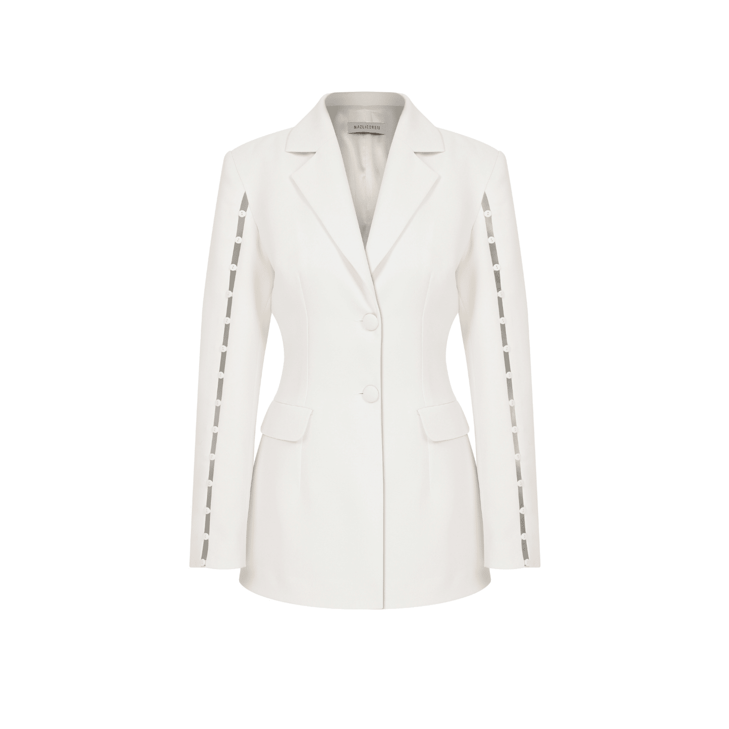 Marylebone Crepe Blazer in Vanilla Ice Coats & Jackets Nazli Ceren