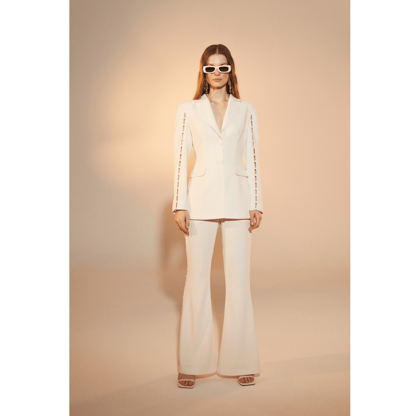 Marylebone Crepe Blazer in Vanilla Ice Coats & Jackets Nazli Ceren
