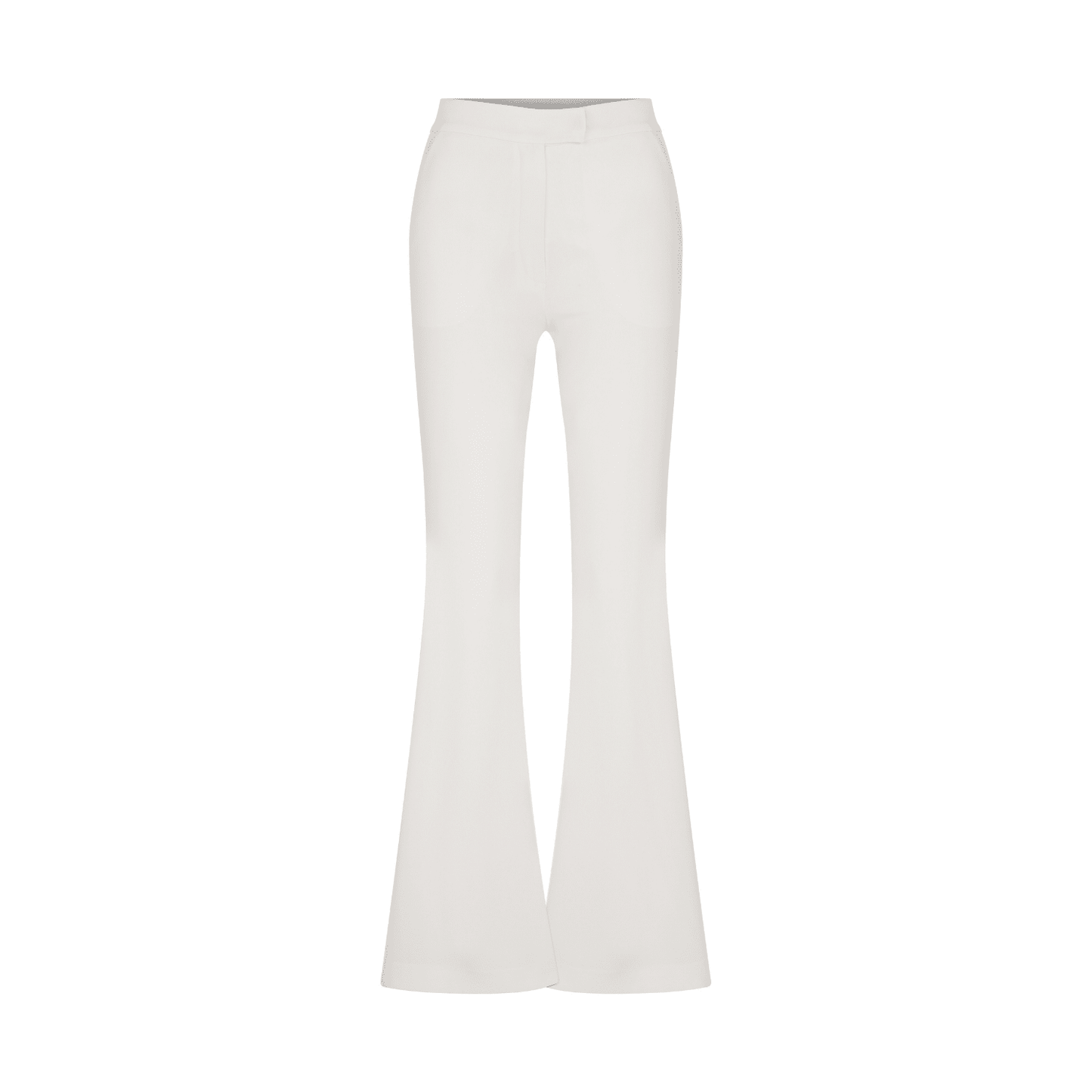 Marylebone Crepe Flared Trousers in Vanilla Ice Pants Nazli Ceren