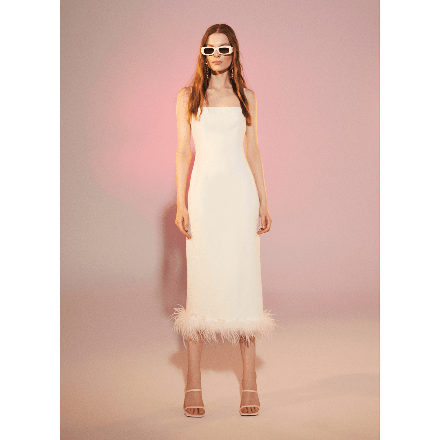 Miles Crepe Midi Dress in Vanilla Ice Nazli Ceren