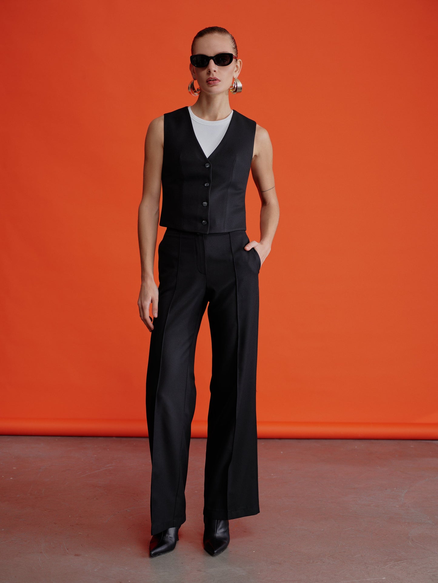 Millie Straight Cut Twill Trousers Pants Nazli Ceren