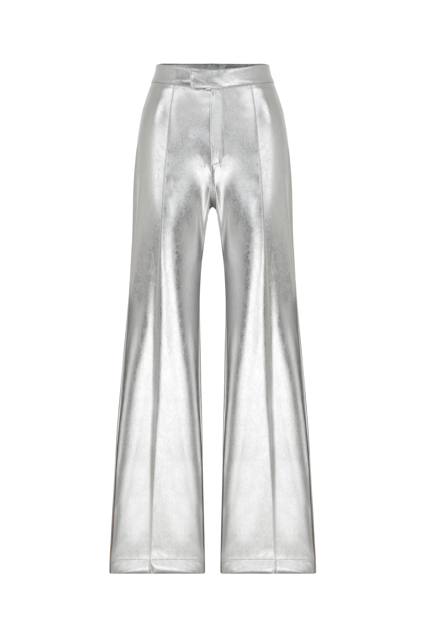 Millie Vegan Leather Straight Cut Trousers Pants Nazli Ceren