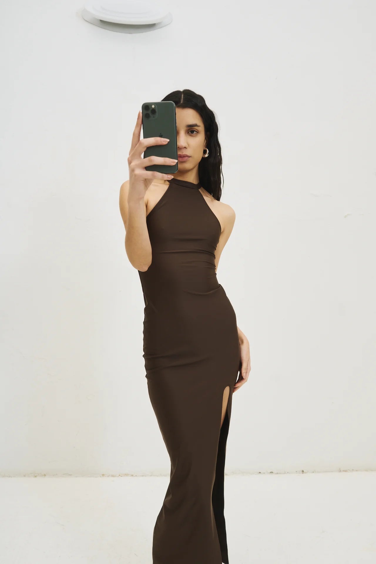 Olivia Halter Dress in Chocolate (Limited Edition) Maxi Dress 710 Studio