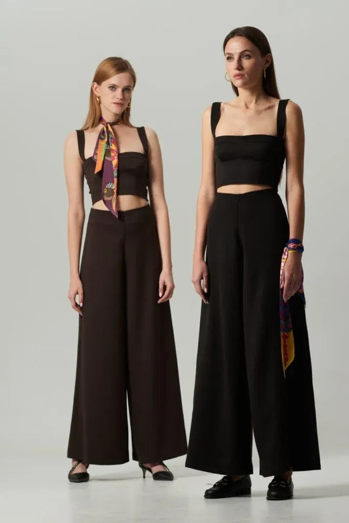 Palazzo trapezzo Wide Leg Pants LOVE by Ksenia Karpenko