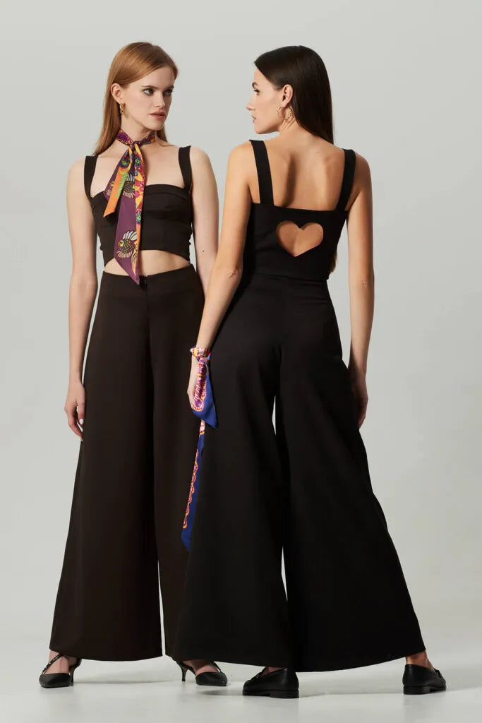 Palazzo trapezzo Wide Leg Pants LOVE by Ksenia Karpenko