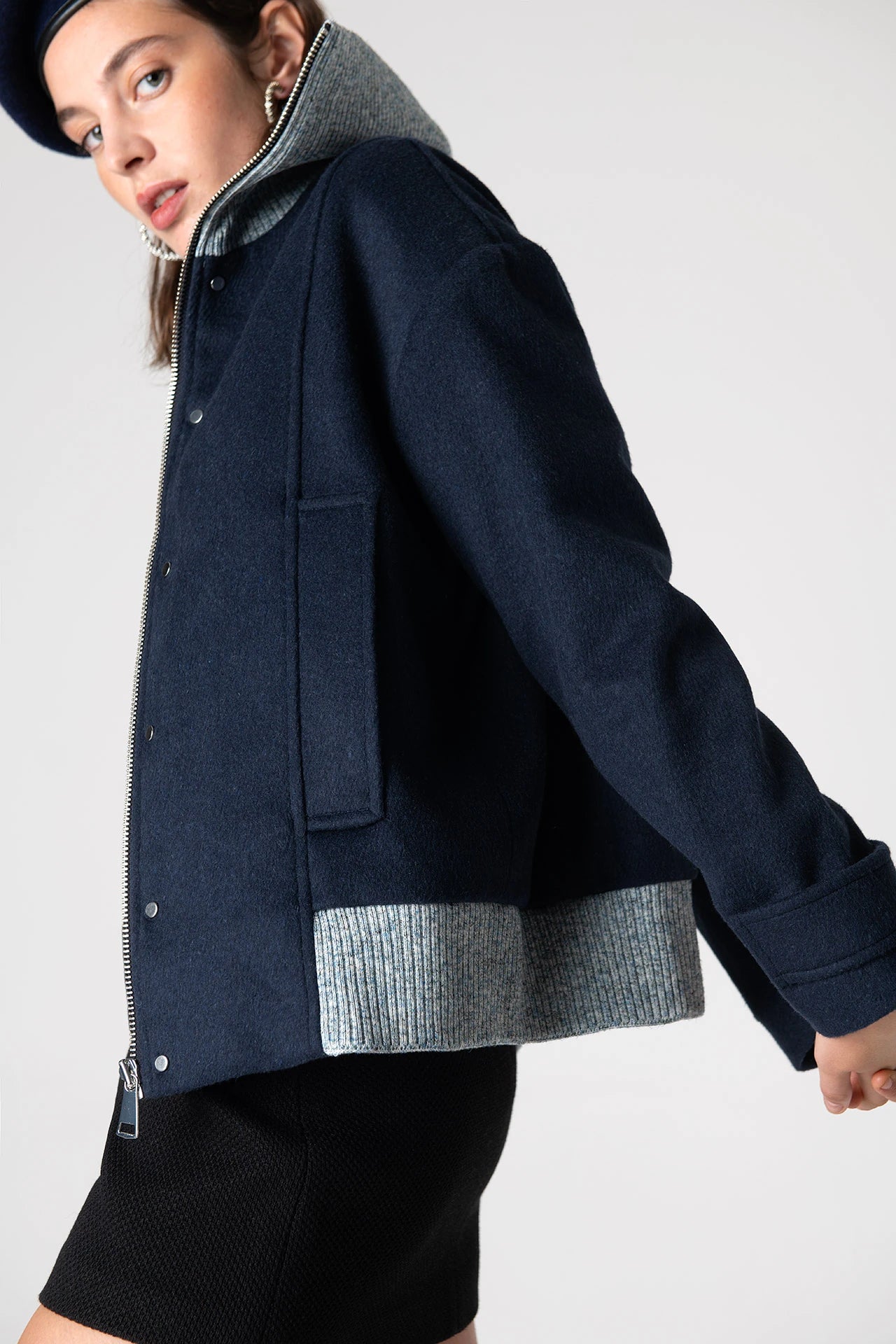 Grace Knit Collar Short Coat