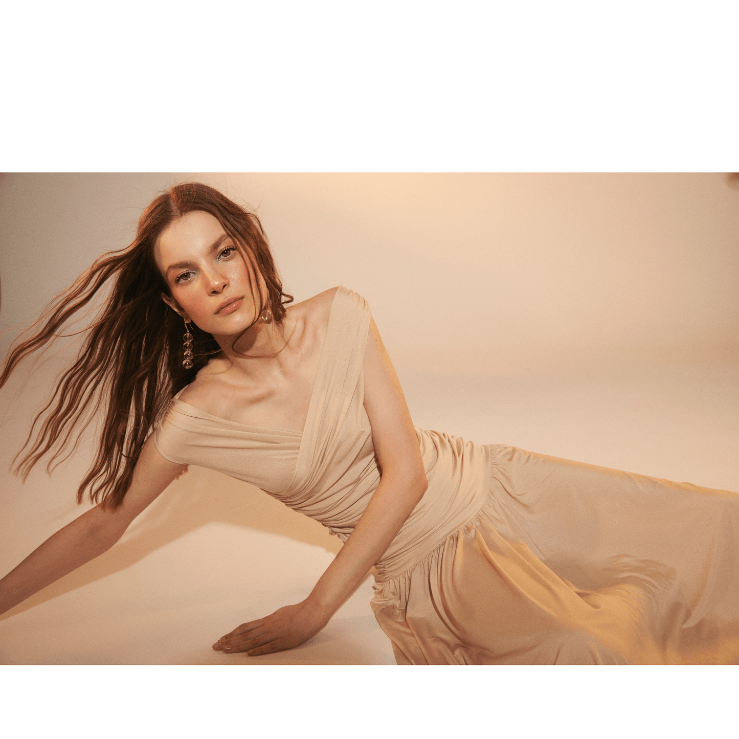 Purley Jersey Long Dress in Cuban Sand Maxi Dress Nazli Ceren