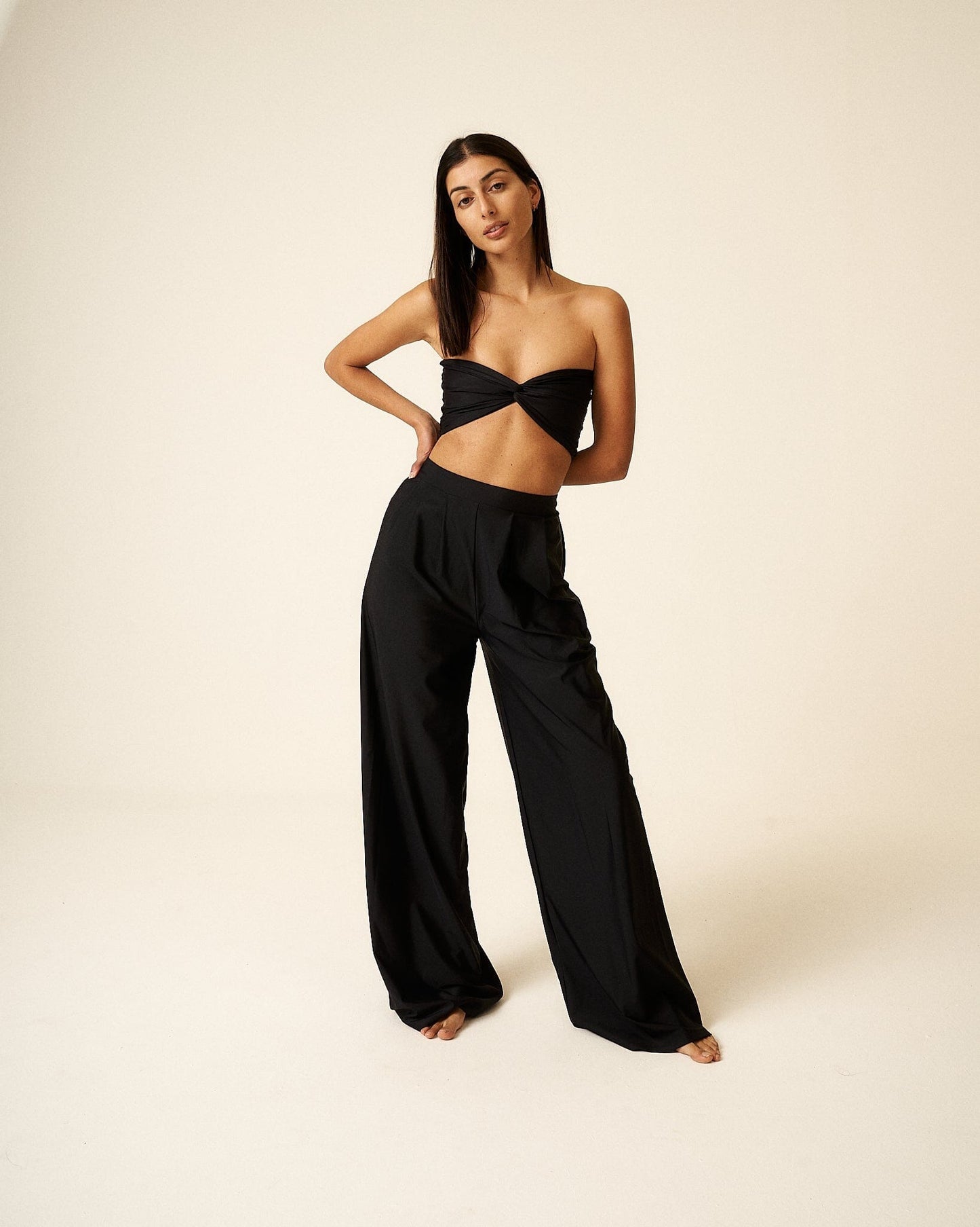 Raquel Twist Bikini Top in Black (Limited Edition) Bikini Top 710 Studio
