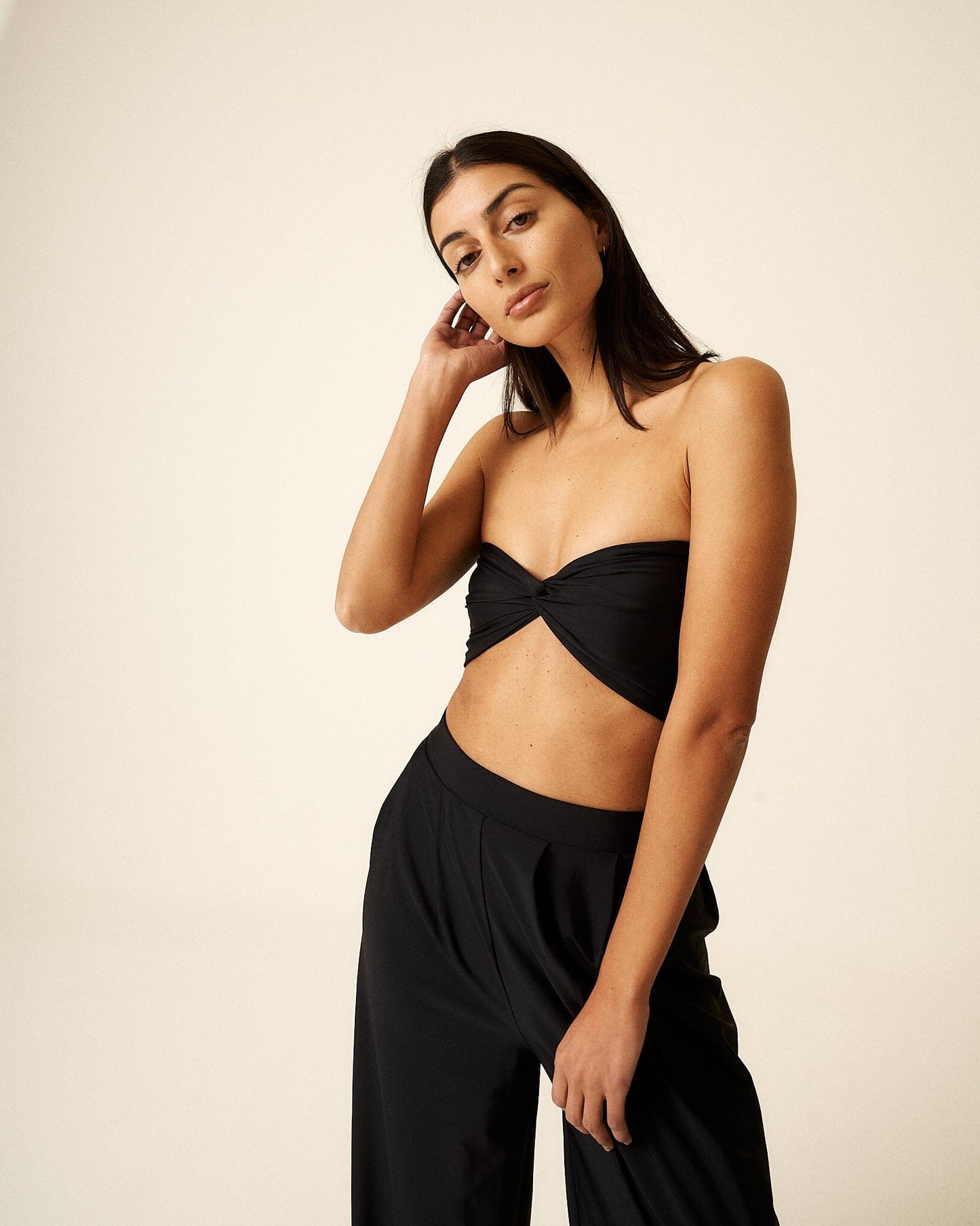 Raquel Twist Bikini Top in Black (Limited Edition) Bikini Top 710 Studio