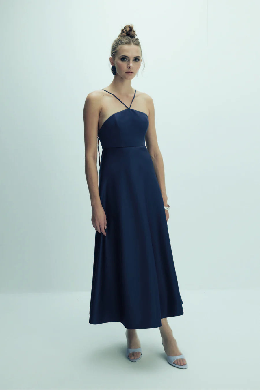 Riley Midi Dress in Midnight Blue