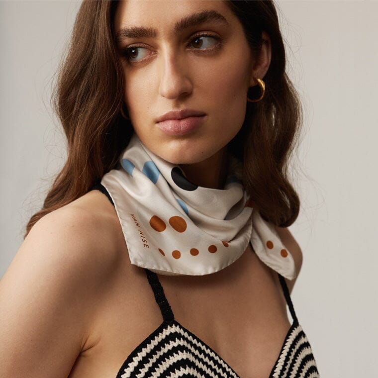 Rita Bandana White Scarves Van Hise