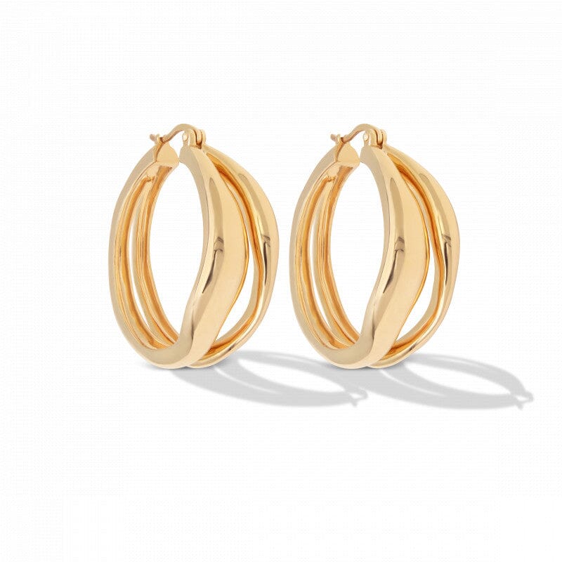 Saya Earring Hoop Gold Plated - Big Earrings Majime Set
