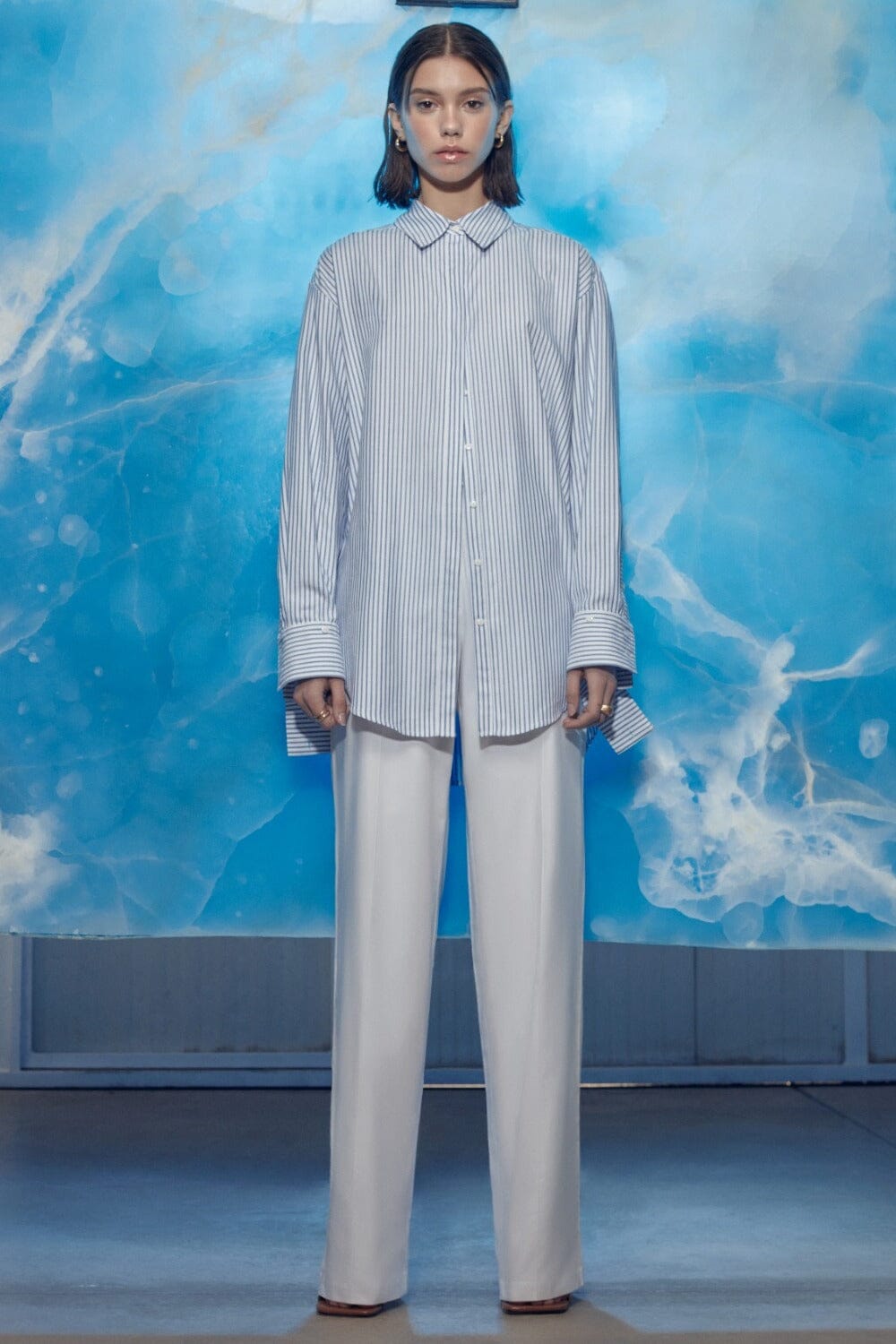 Saze Cuff Detailed Cotton Shirt Nazli Ceren