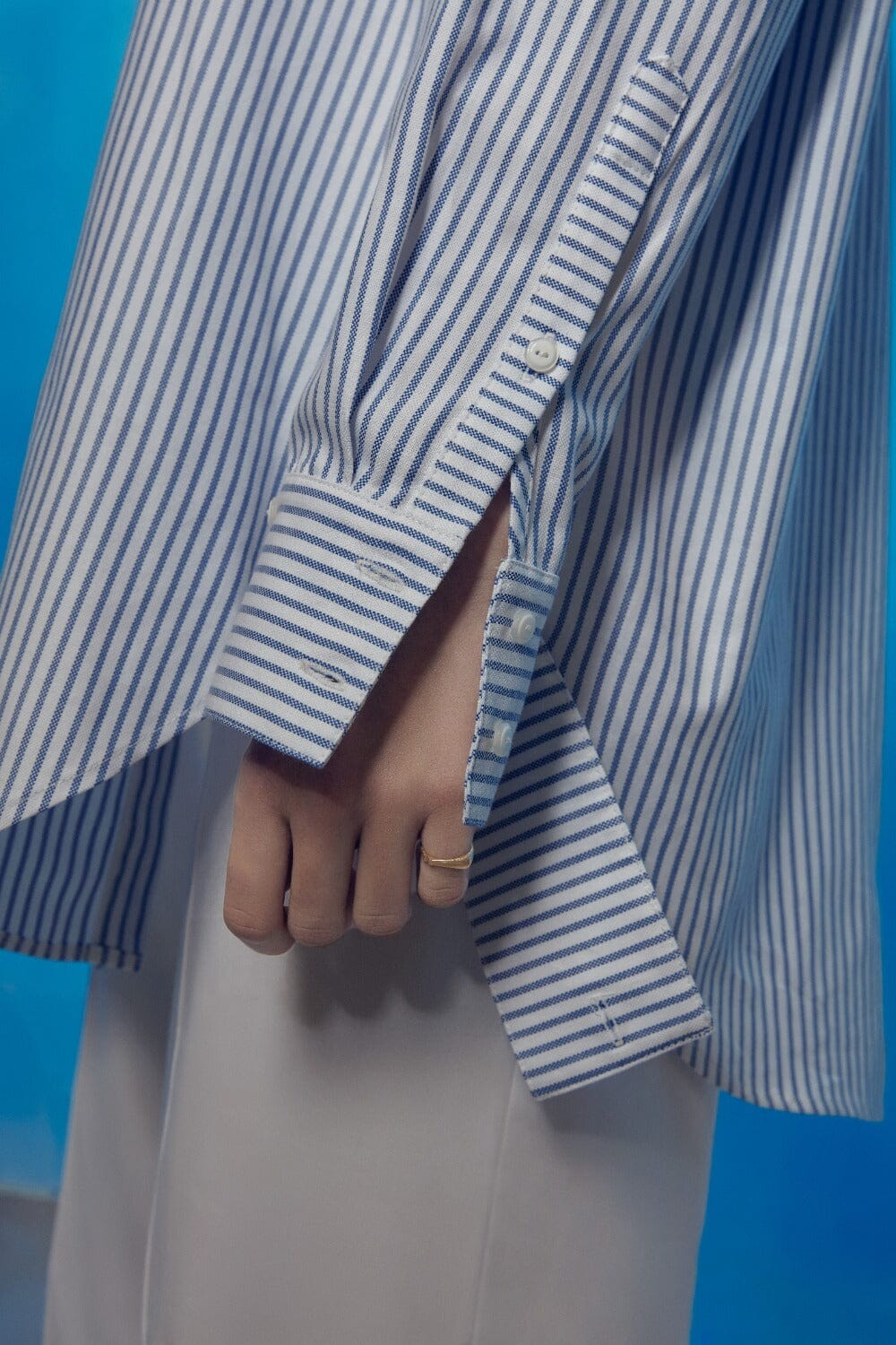 Saze Cuff Detailed Cotton Shirt Nazli Ceren