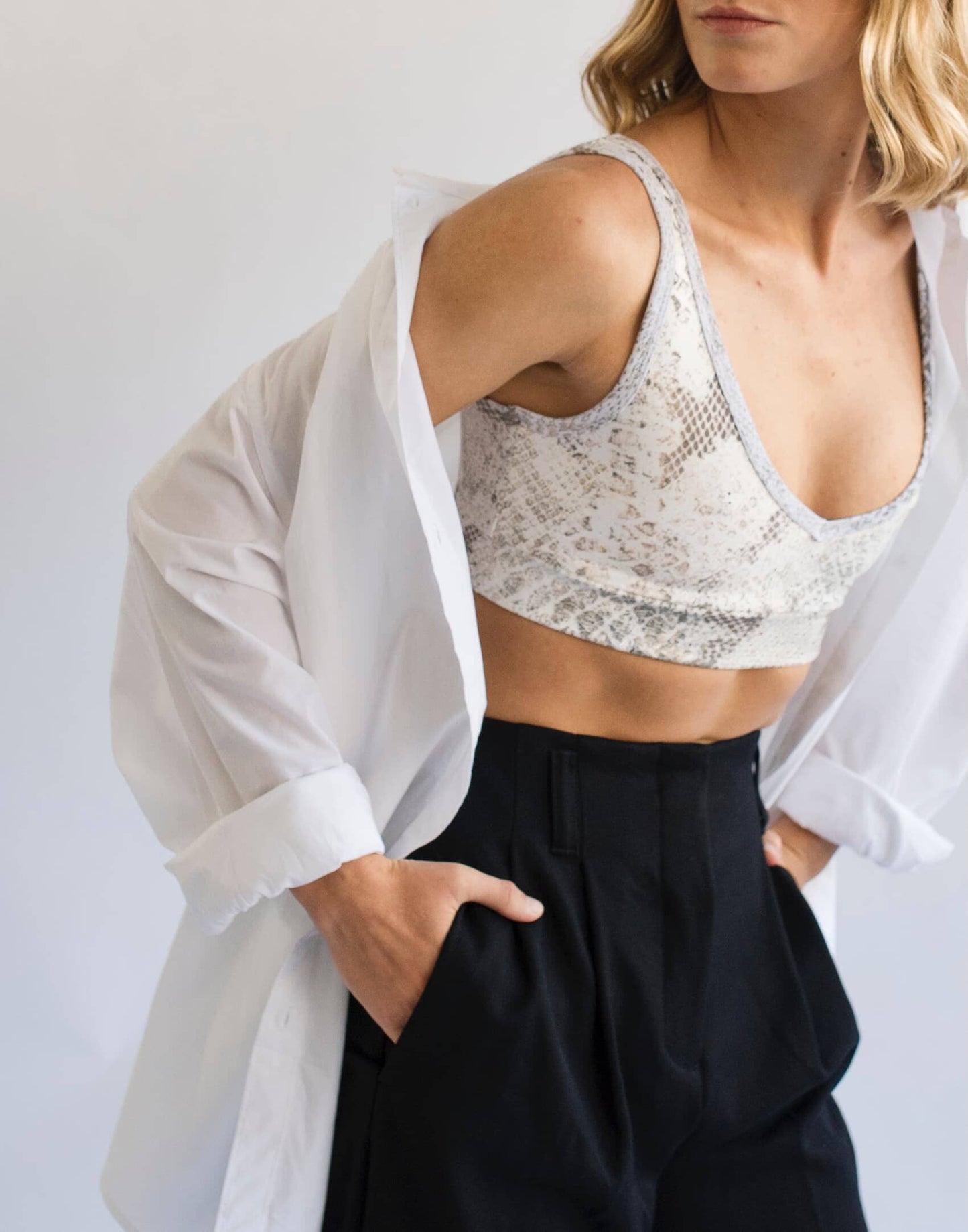 Snake Print Top Crop Tops Bradhy