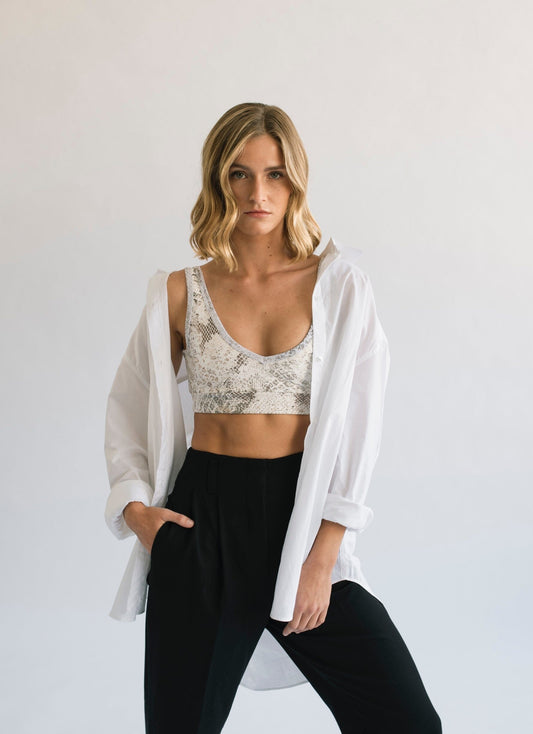 Snake Print Top Crop Tops Bradhy