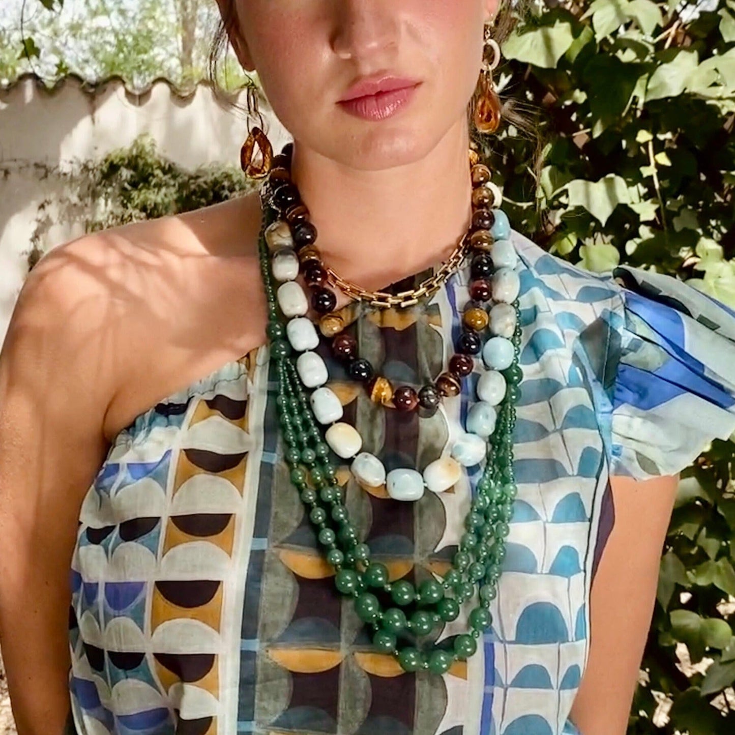 Tiger Eye Beads Necklace Collares 7 Rooms