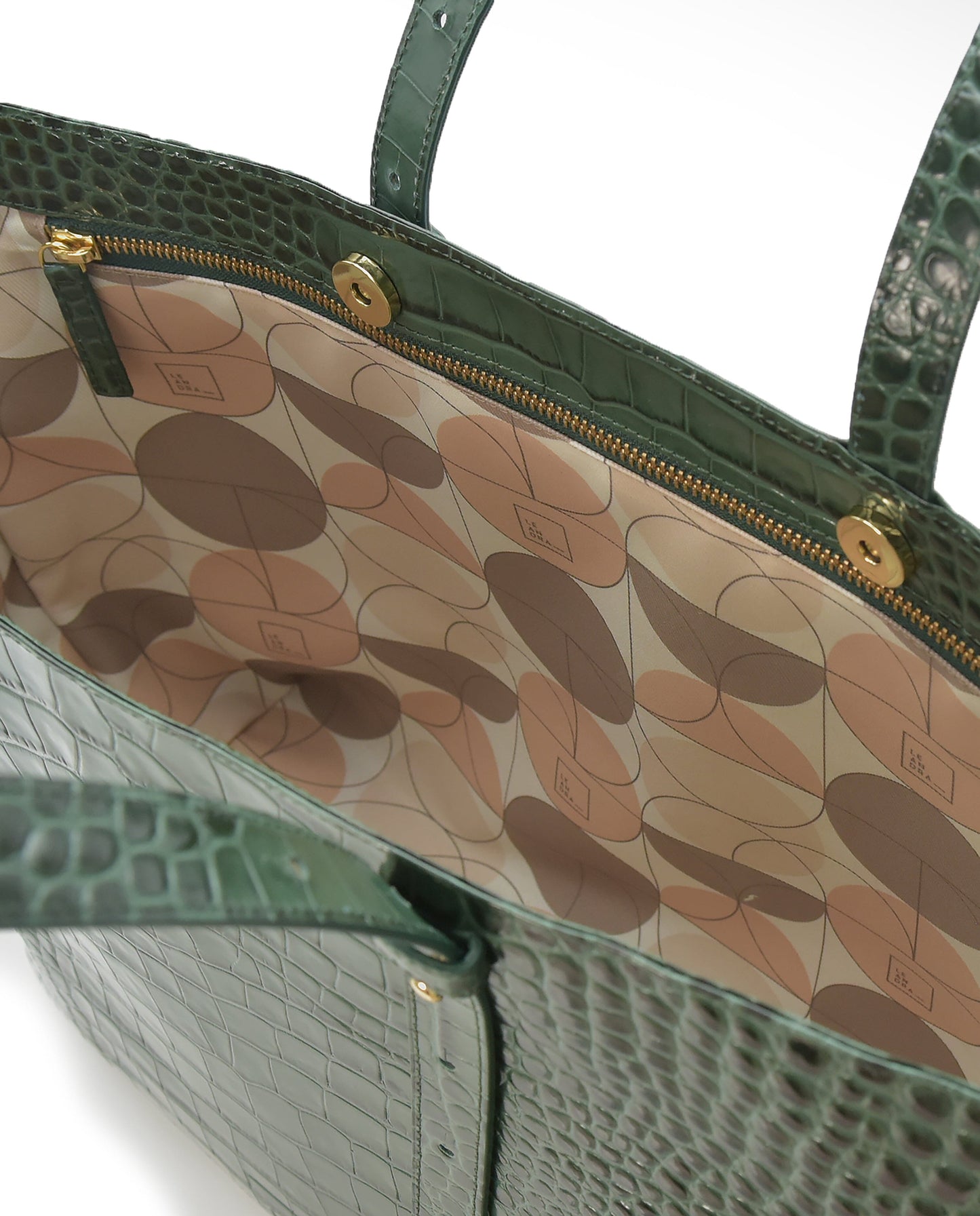 Tote Bag Green printed leather Tote Bag Leandra