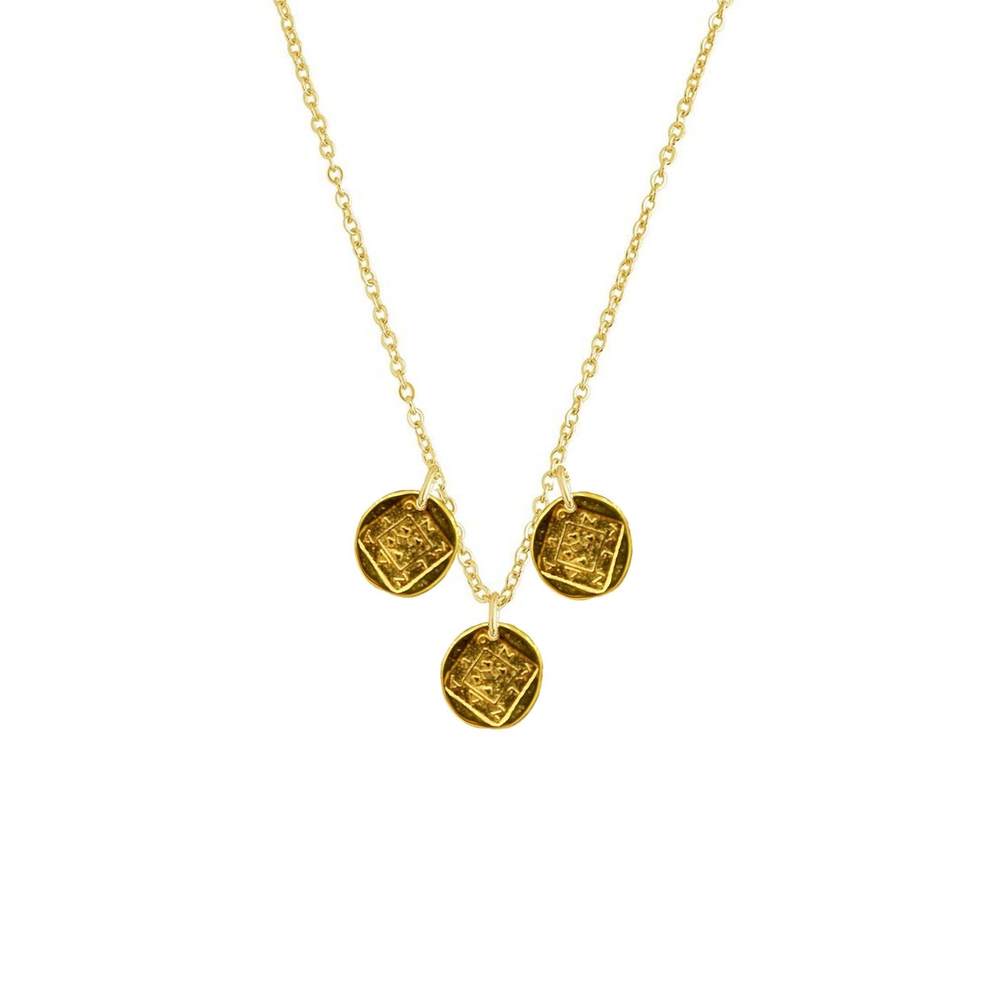 Triple Coins Necklace Necklaces MH Designs