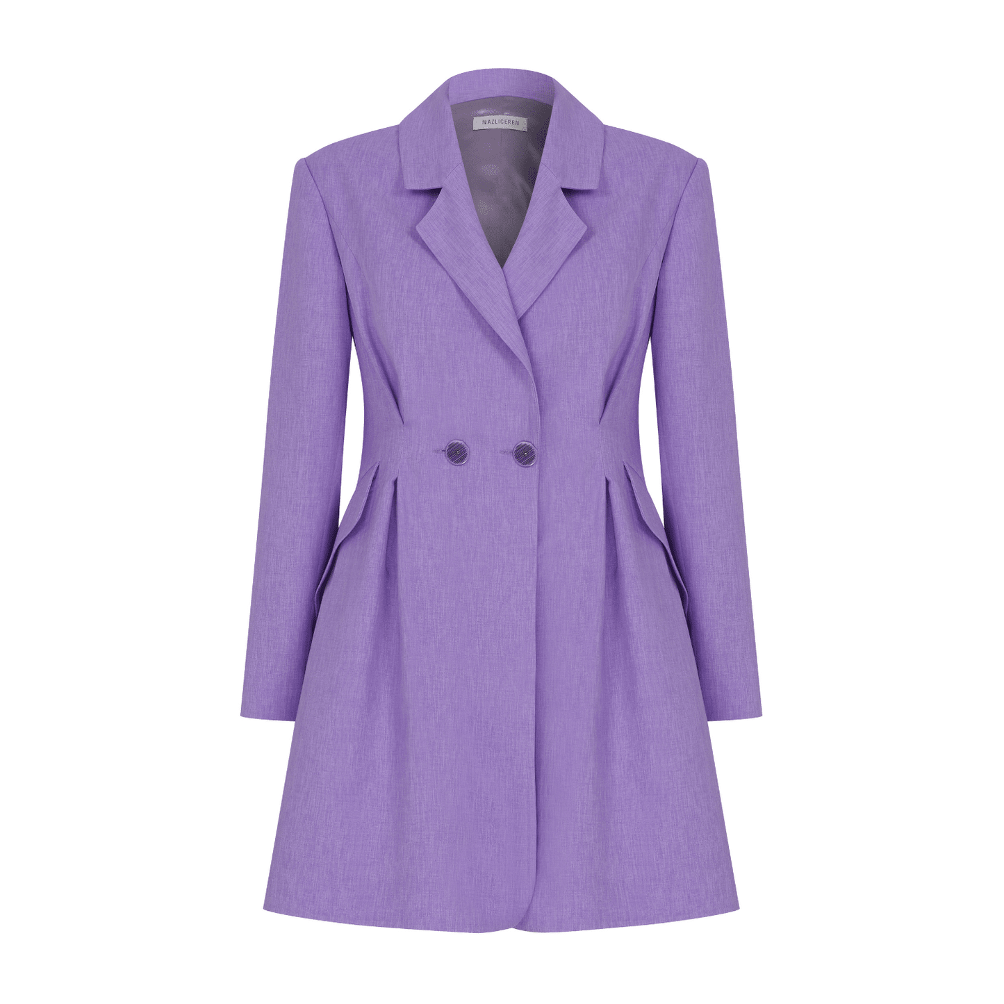 Valerie Shoulder-padded Blazer Dress in Mauve Mist Dresses Nazli Ceren