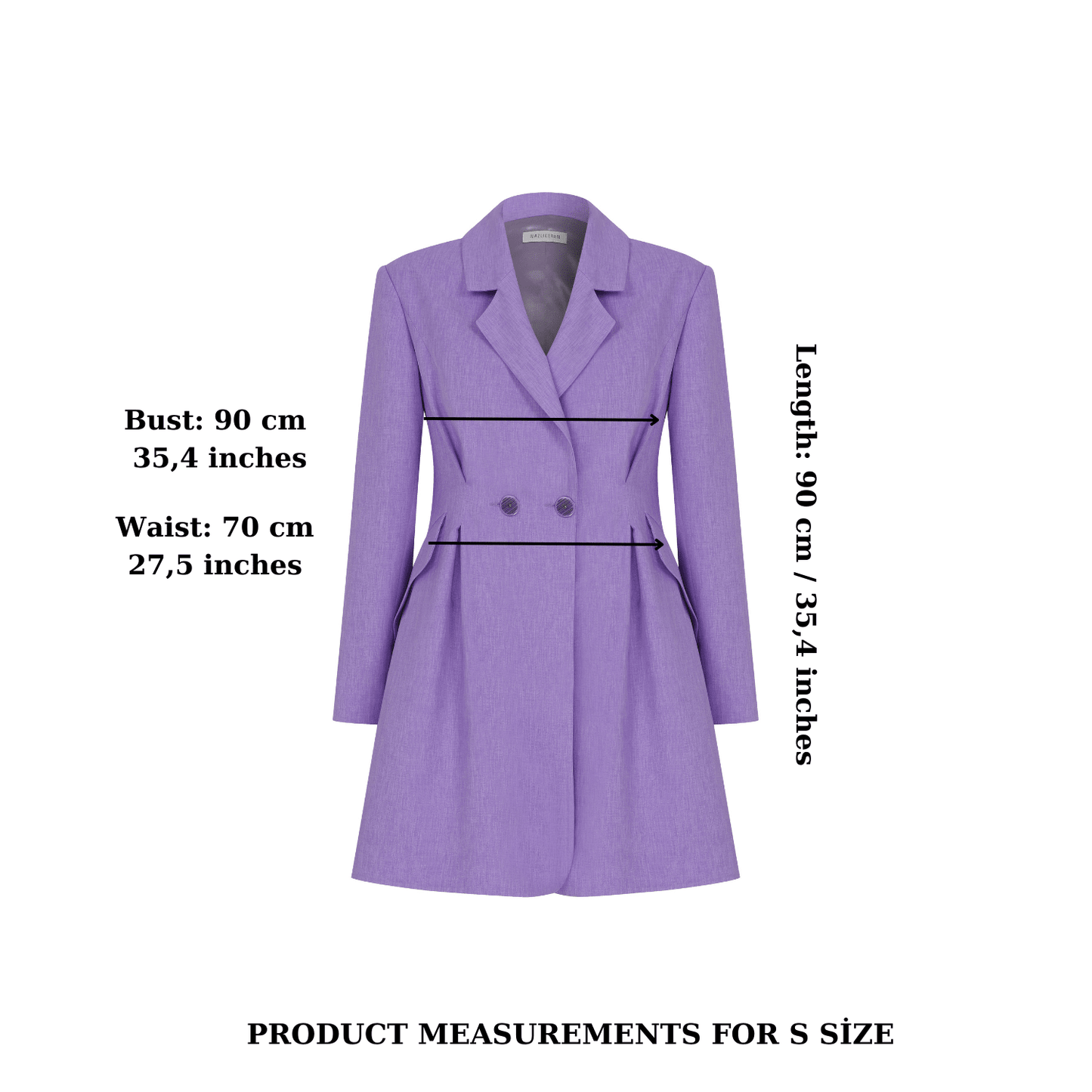 Valerie Shoulder-padded Blazer Dress in Mauve Mist Dresses Nazli Ceren