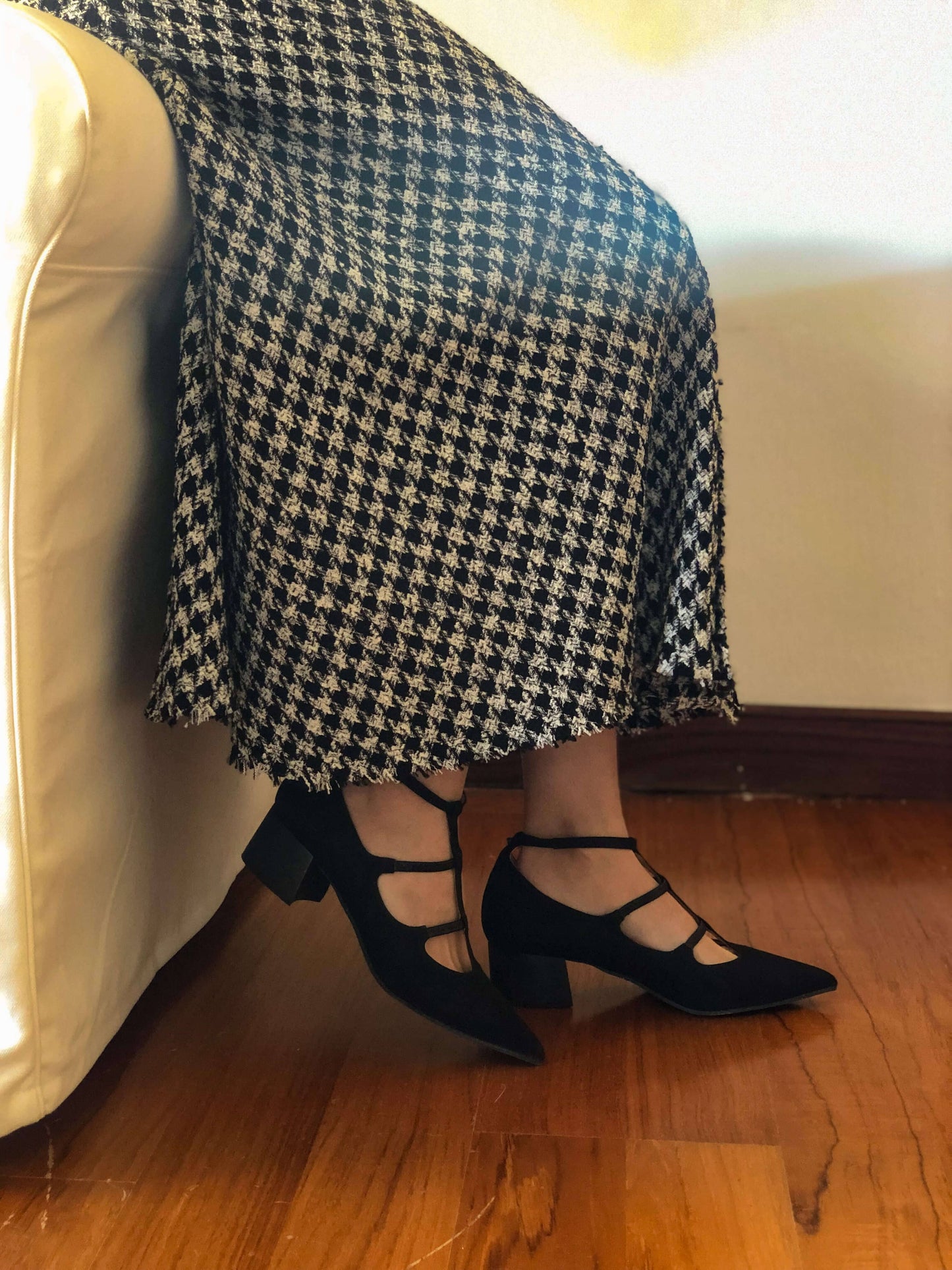 Wednesday black midi vegan Heels Sandals Momoc Shoes
