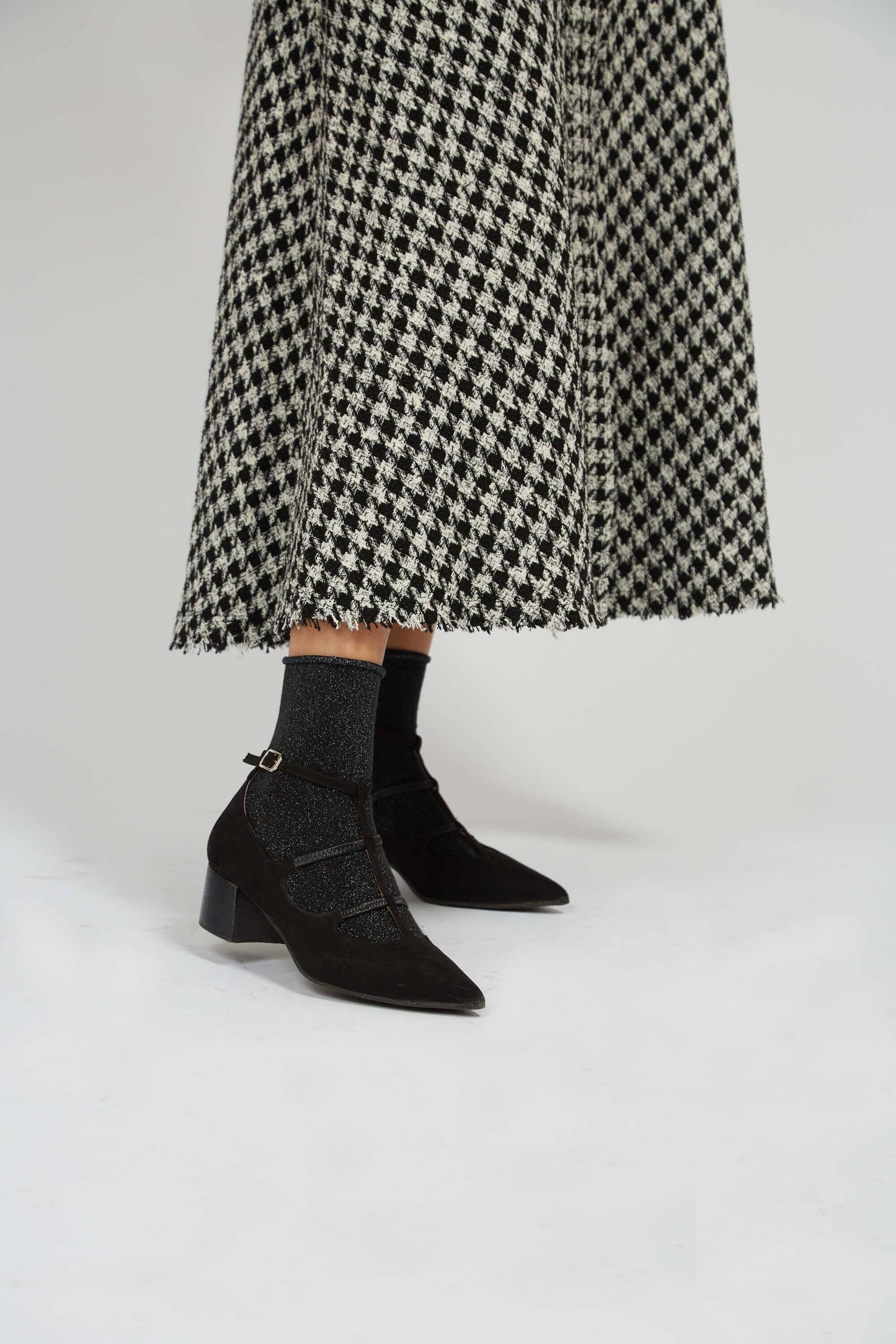 Wednesday black midi vegan Heels Sandals Momoc Shoes