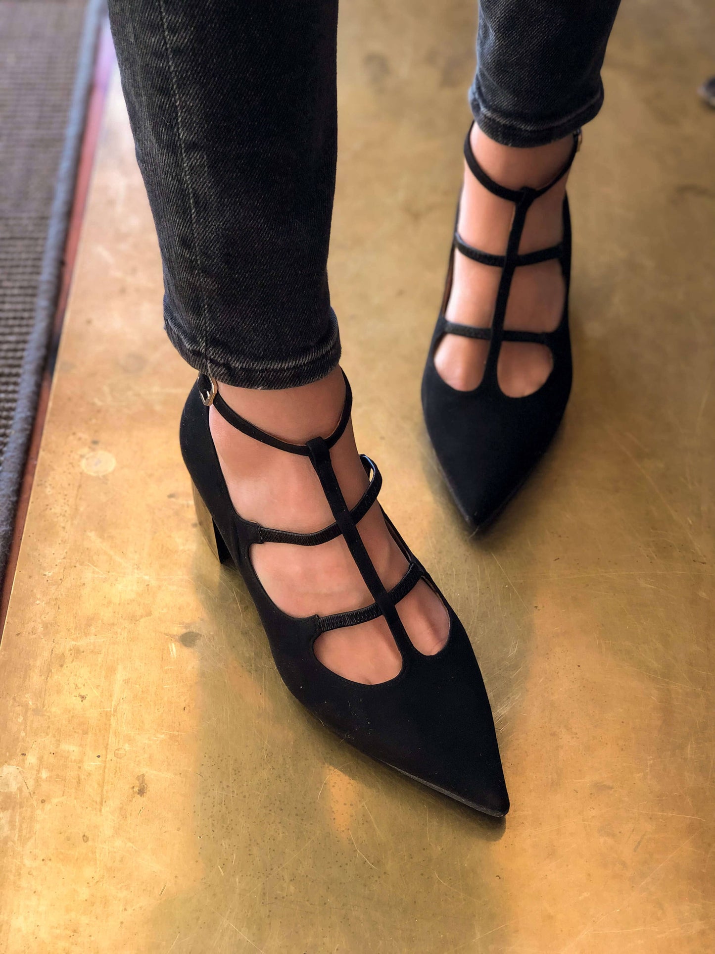 Wednesday black midi vegan Heels Sandals Momoc Shoes