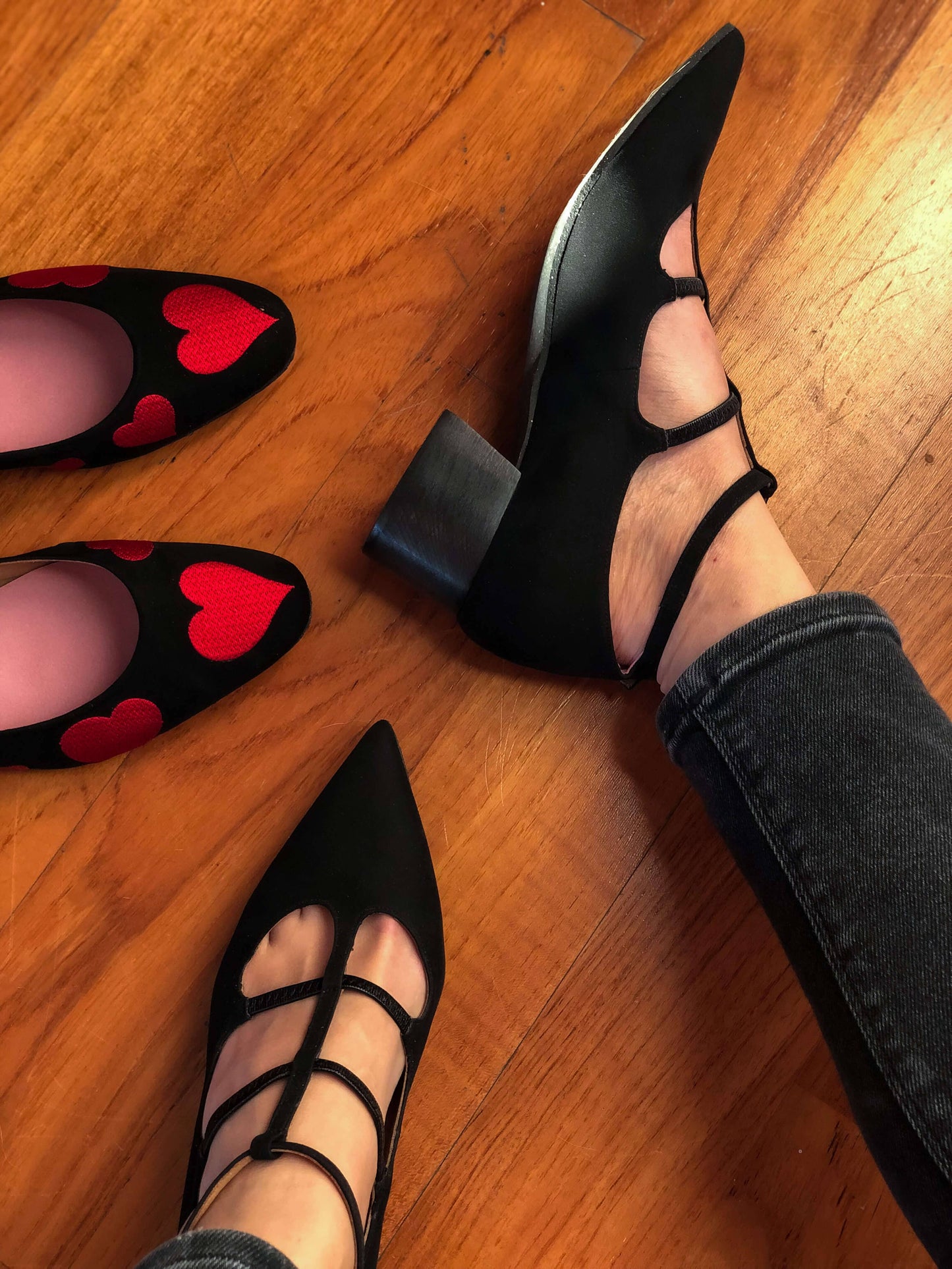 Wednesday black midi vegan Heels Sandals Momoc Shoes