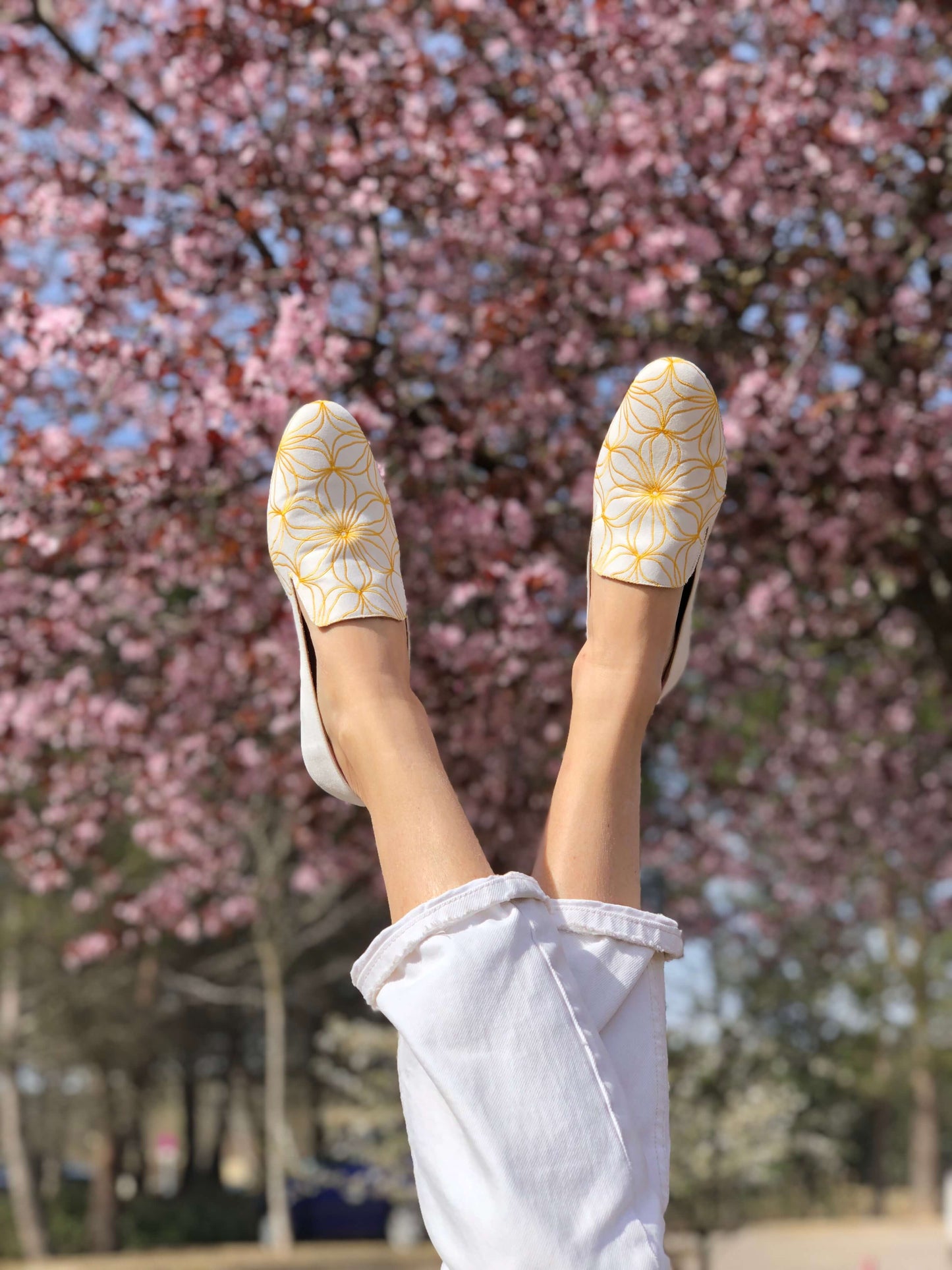 Yellow flowers Loafers Loafers Momoc Shoes