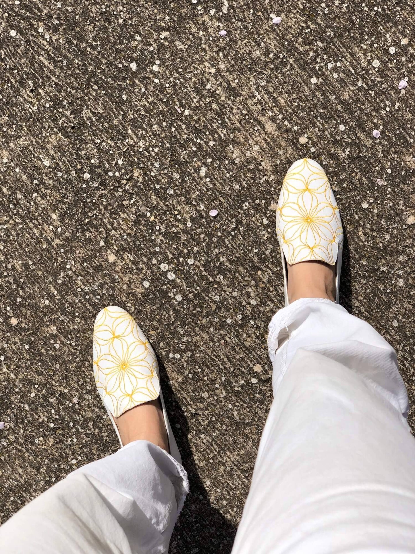 Yellow flowers Loafers Loafers Momoc Shoes