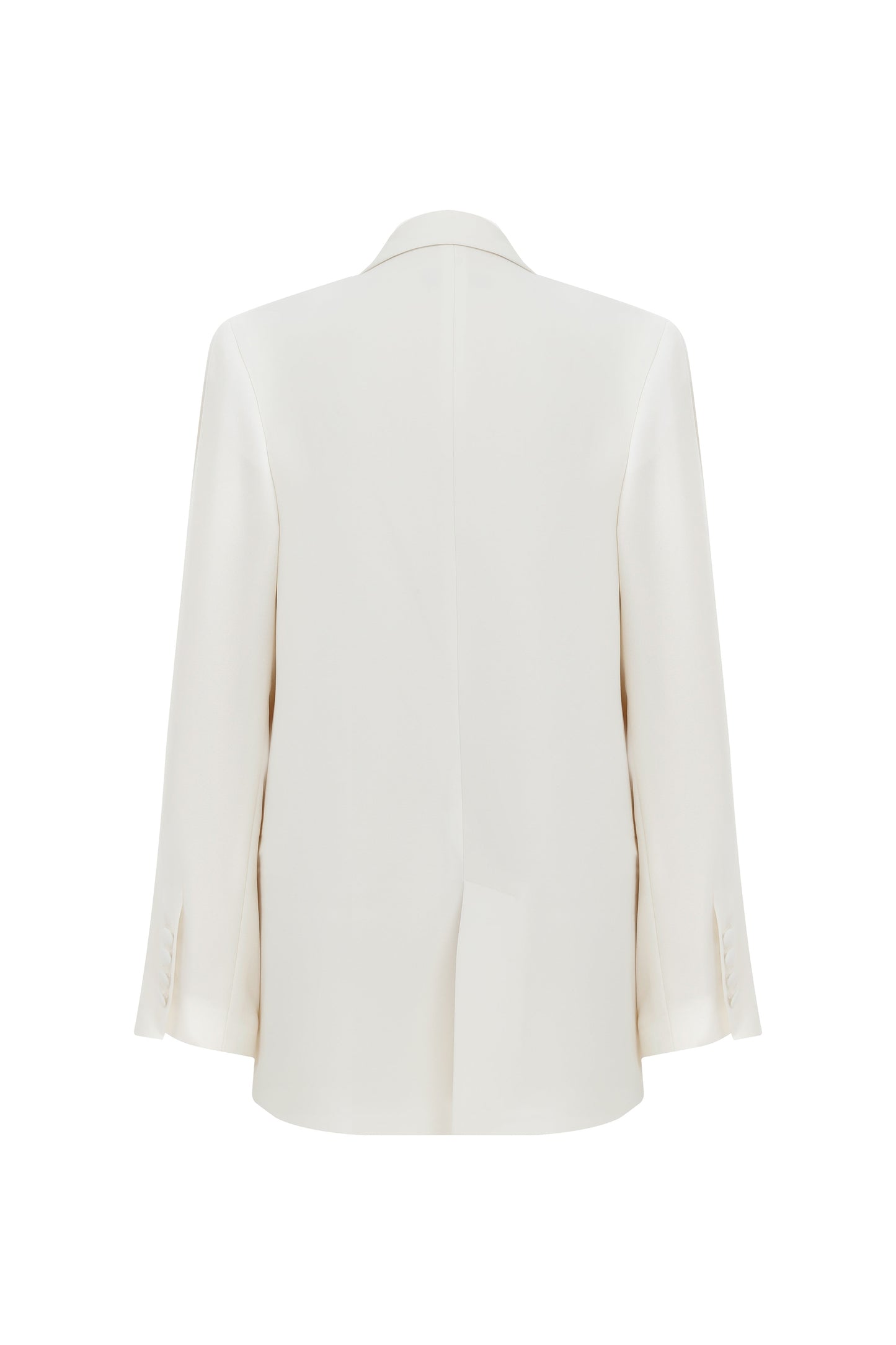Boxy Crepe Blazer in Blanche