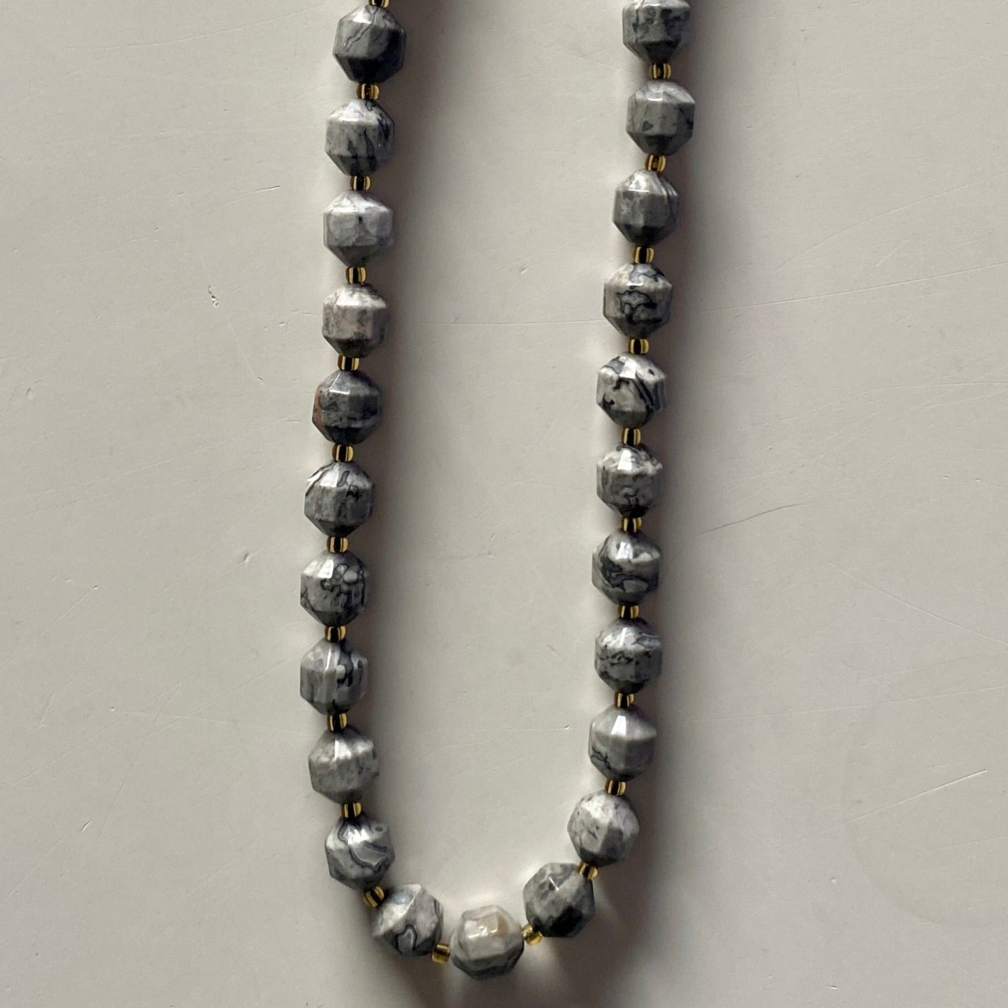 Square Gray Jasper Necklace
