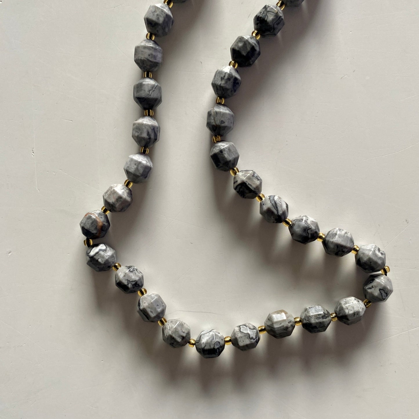 Square Gray Jasper Necklace