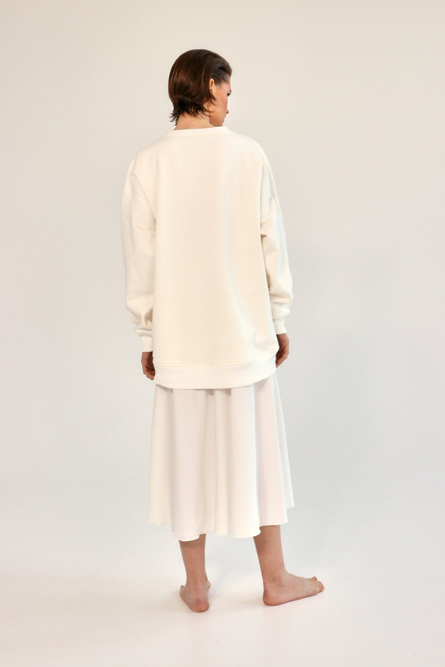 White Sweatshirt Universe with handmade embroidery