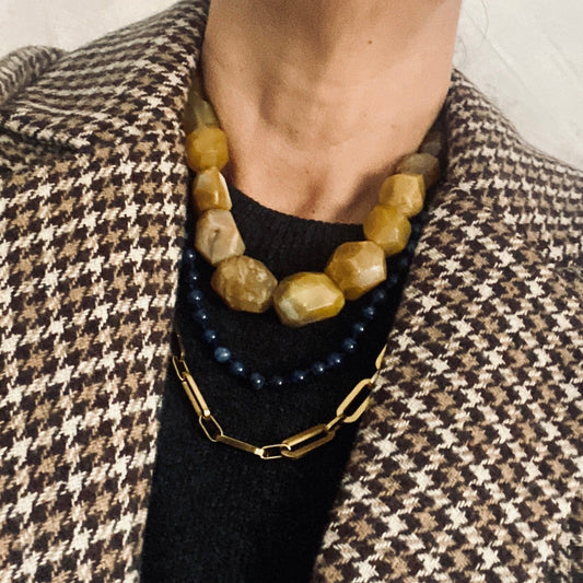 Agatha Carneola Mustard Necklace