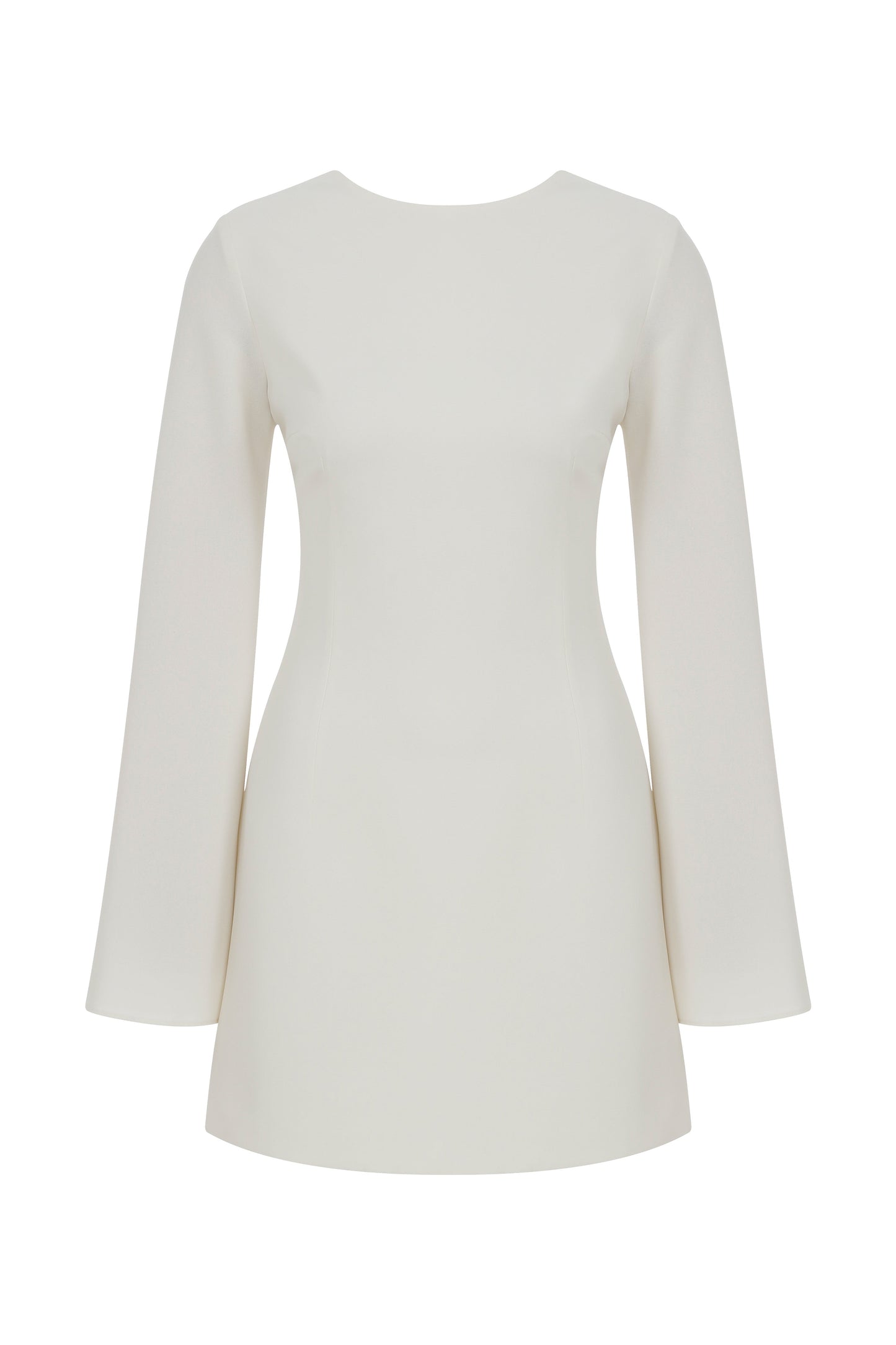 Ira Tie-Back Crepe Mini Dress in Blanche
