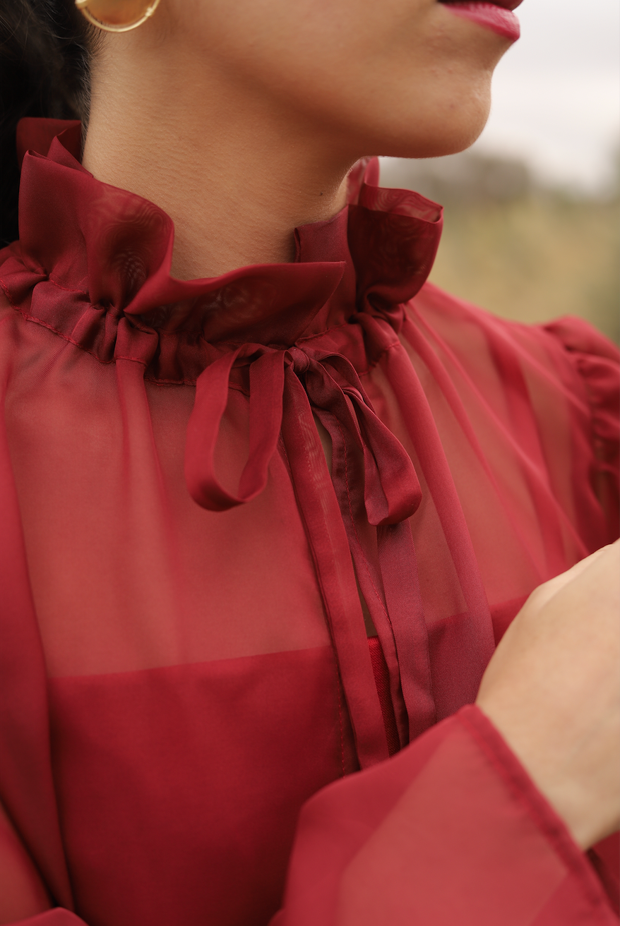 Kaftan Charlotte in Burgundy