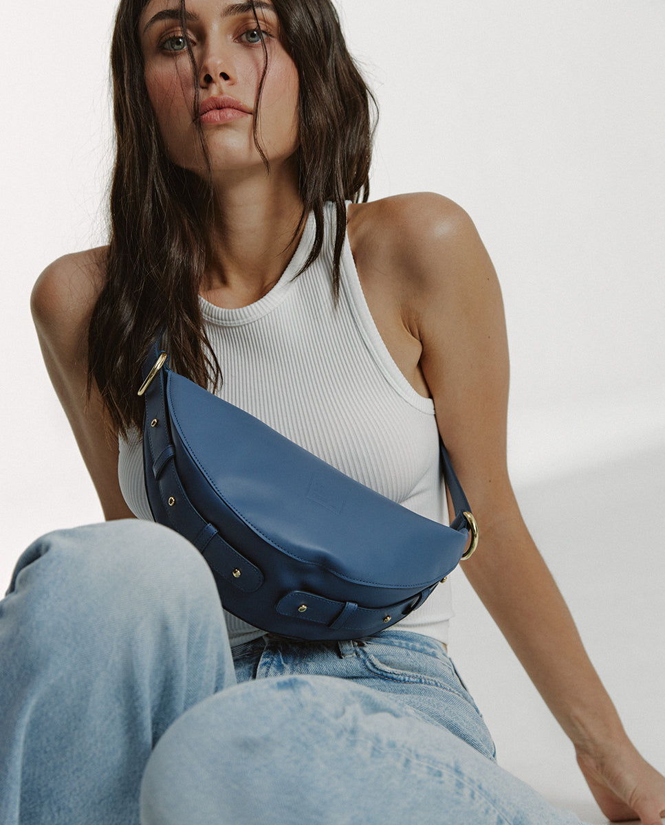 Dark Blue multi-position crossbody bag