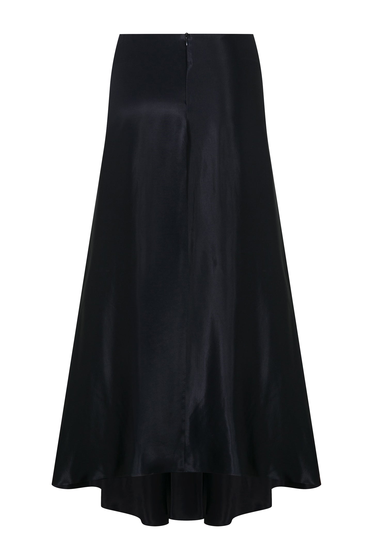 Lia Satin Maxi Skirt in Black
