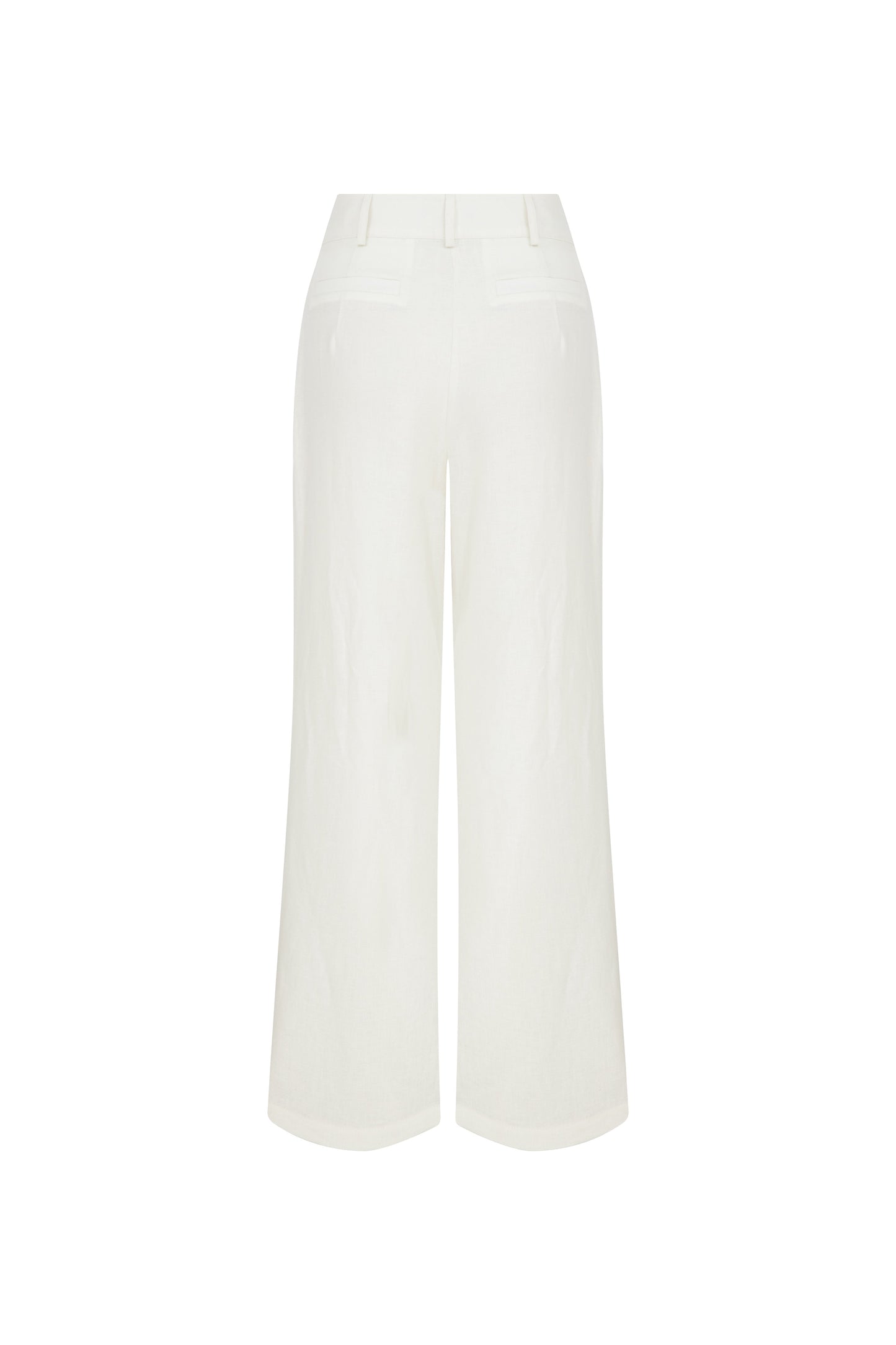 Tina Linen Trousers in White Sand