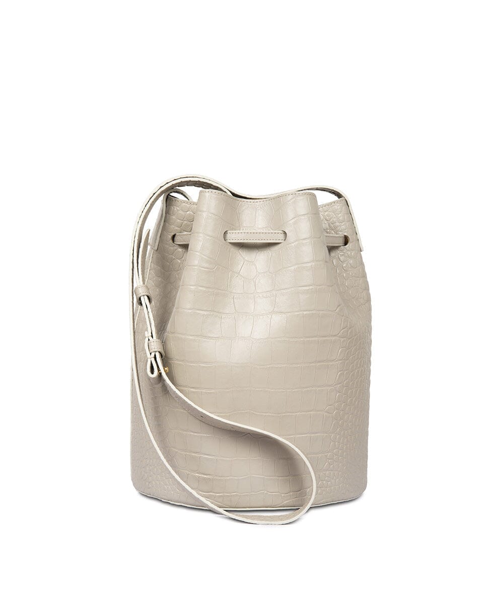 Bucket bag printed in Coco Leather - Light Pearl Crossbody Bags Leandra