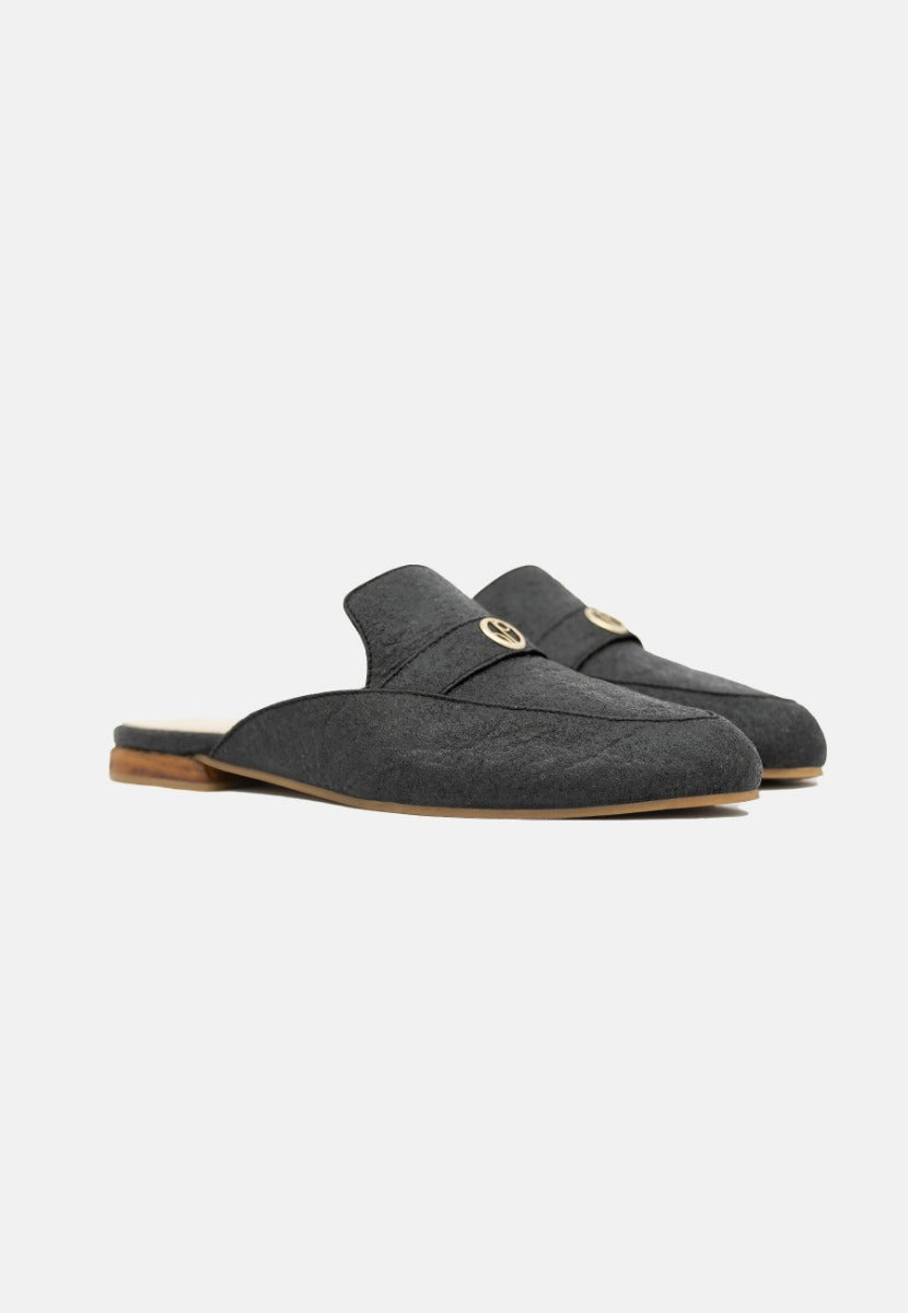 Cairo Mules in Charcoal