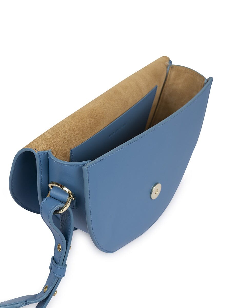 Leather Saddle bag - Baby blue Leather Leandra