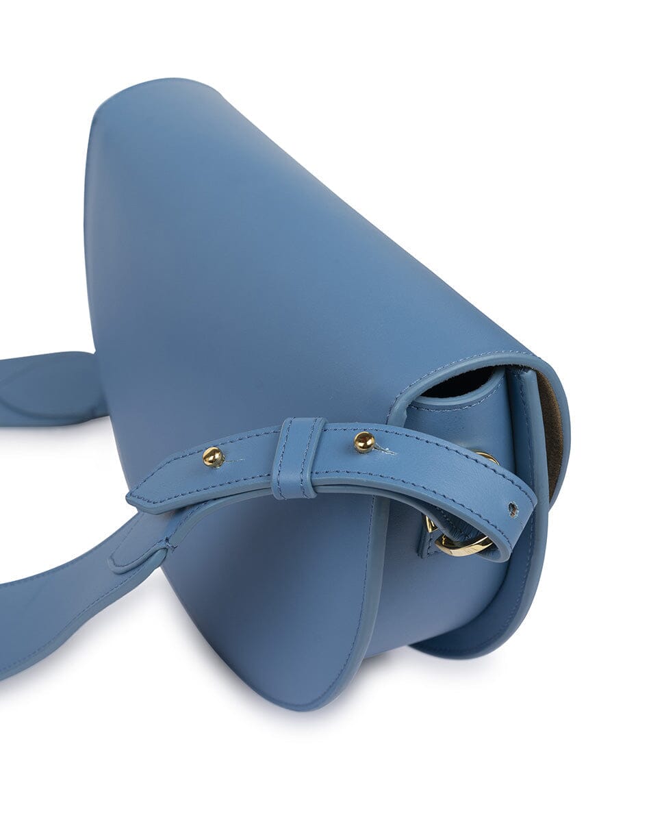 Leather Saddle bag - Baby blue Leather Leandra