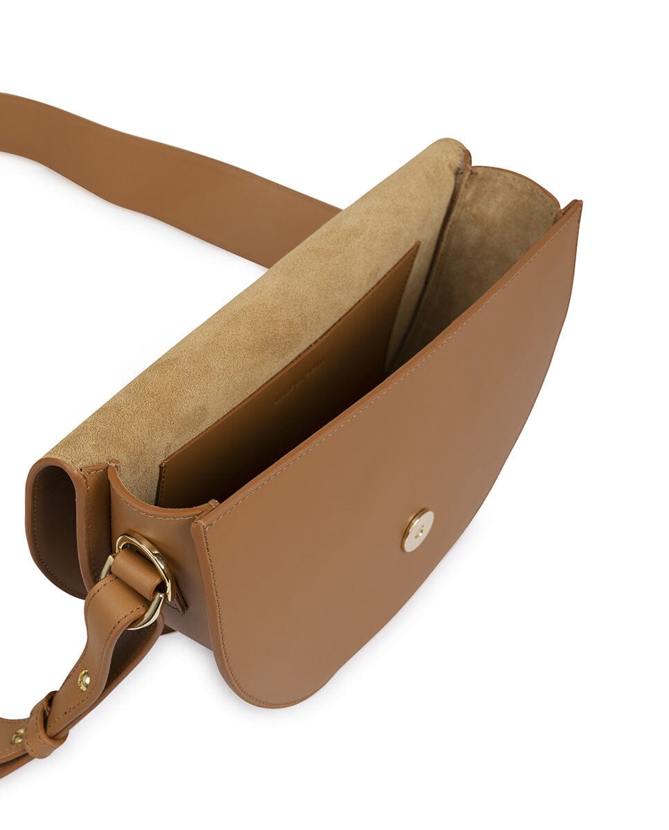 Leather Saddle bag - Caramel Leather Leandra