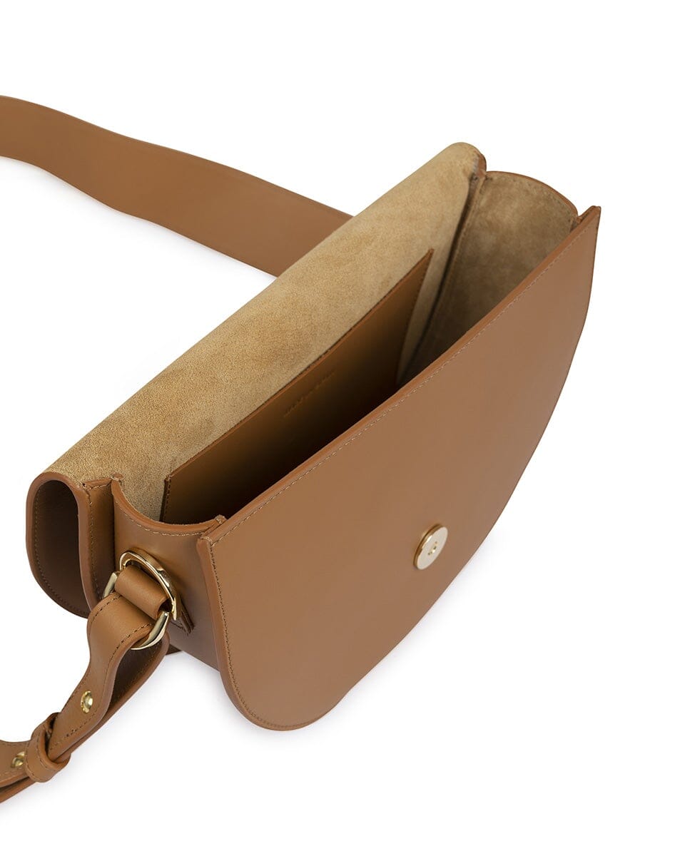 Leather Saddle bag - Caramel Leather Leandra