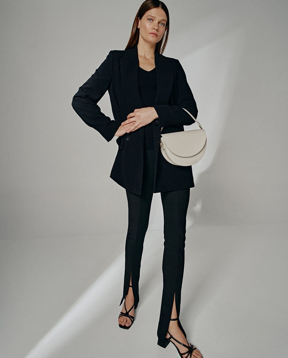 Leather Saddle bag - Cream Handbags Leandra