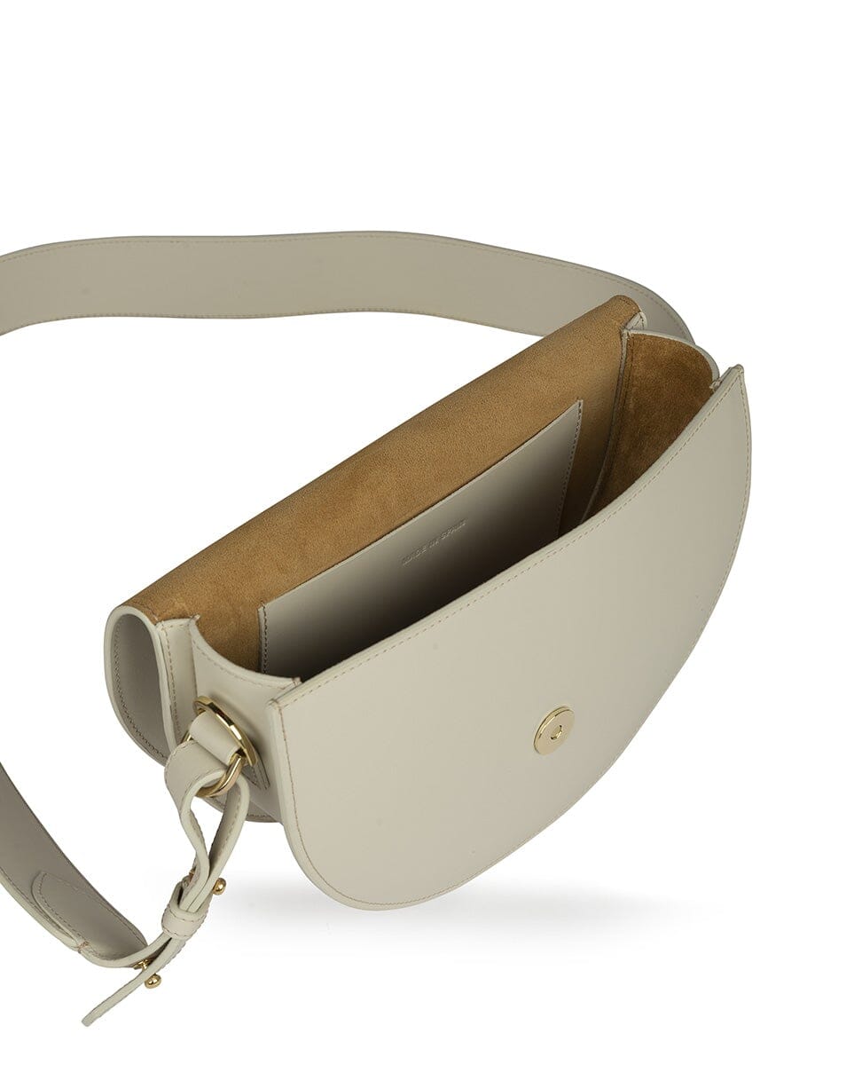 Leather Saddle bag - Cream Handbags Leandra